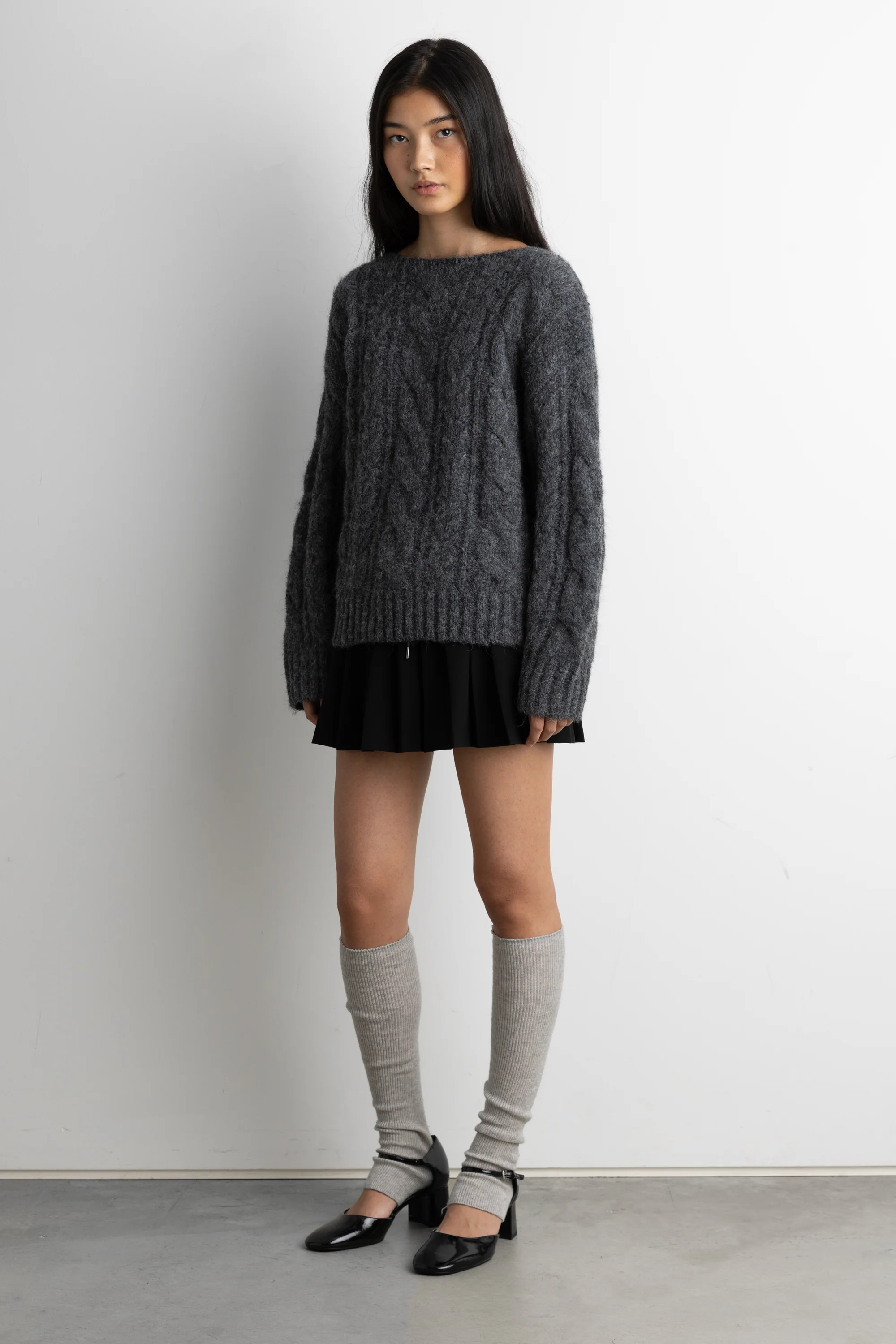 ALPACA AND WOOL-BLEND CABLE KNIT SWEATER - Image 2