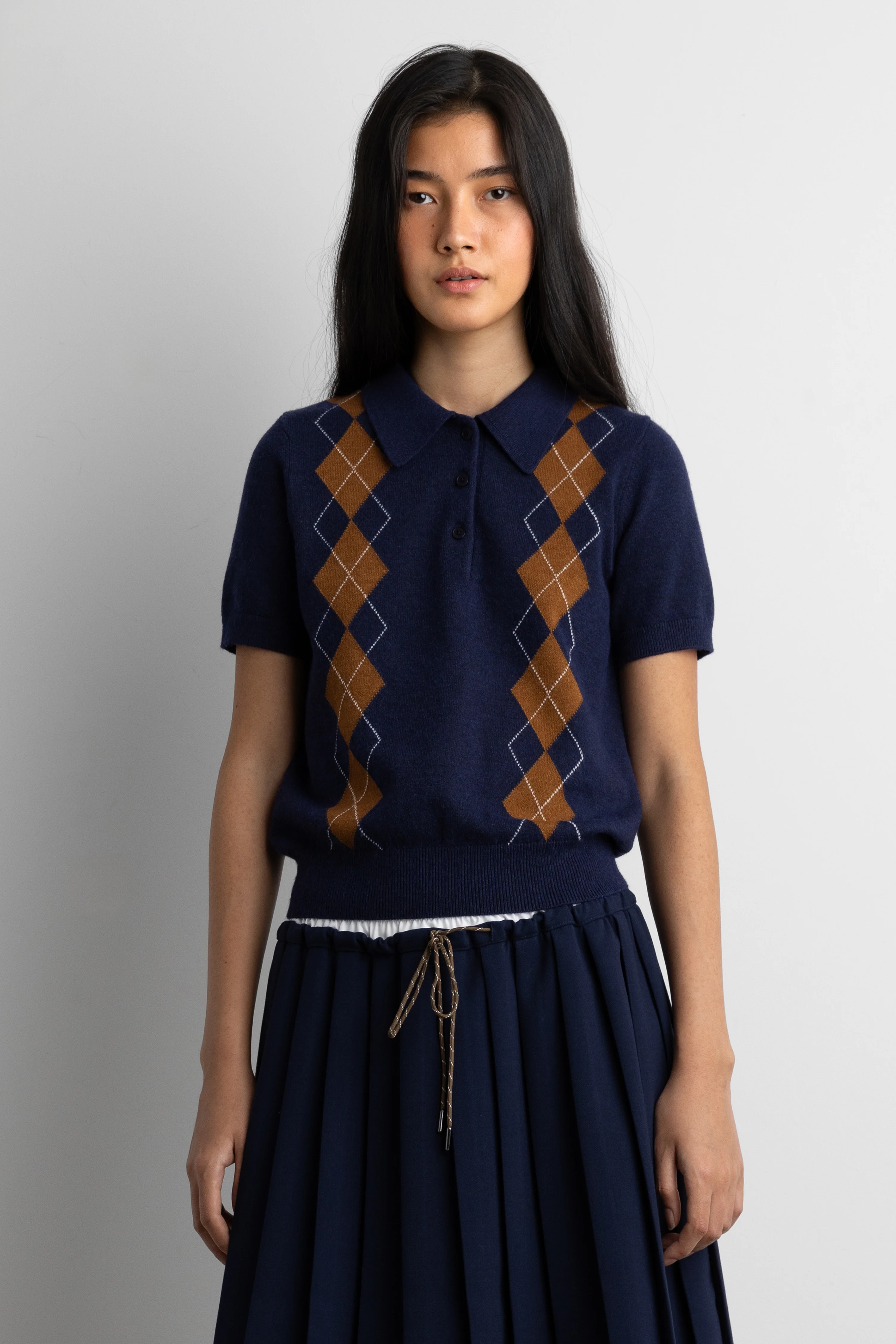 ARGYLE SHORT SLEEVE POLO SWEATER - Image 6