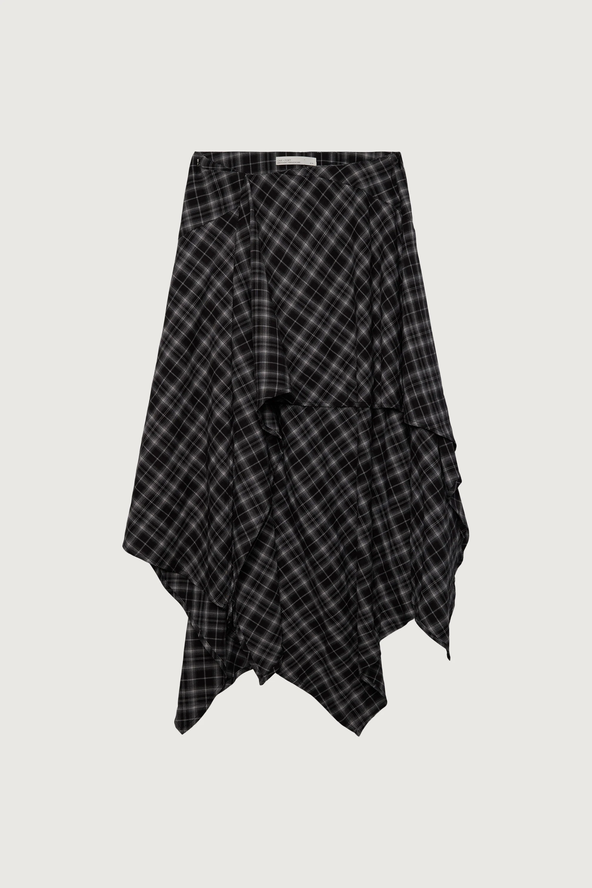 ASYMMETRICAL DRAPED PLAID MIDI SKIRT - Image 5