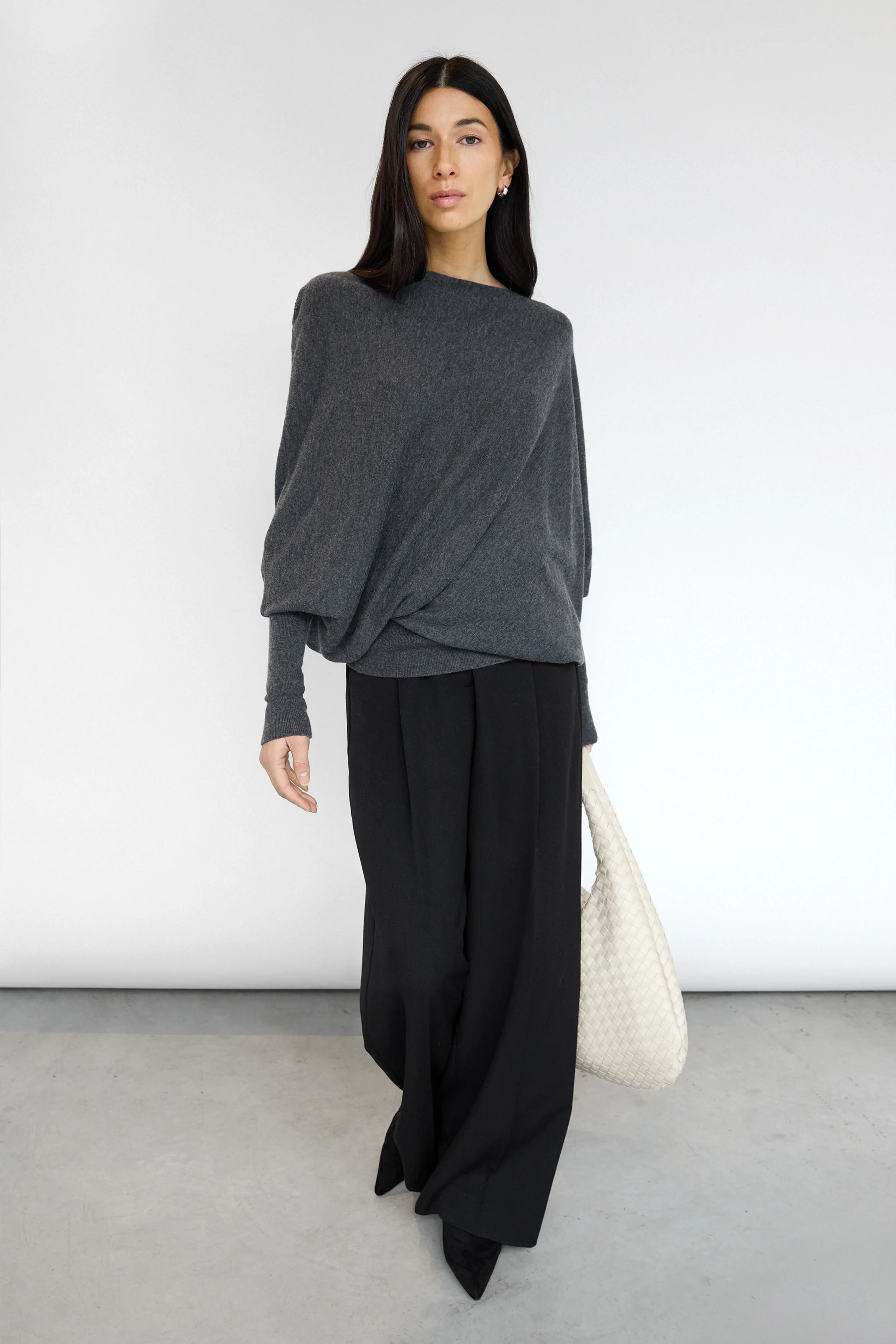 ASYMMETRICAL SWEATER WITH CUFFED SLEEVE - Image 3