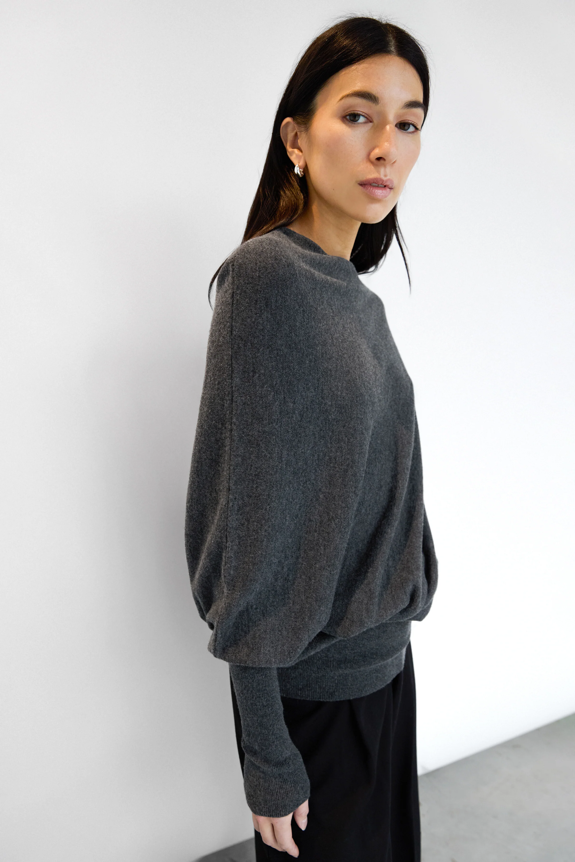 ASYMMETRICAL SWEATER WITH CUFFED SLEEVE - Image 6