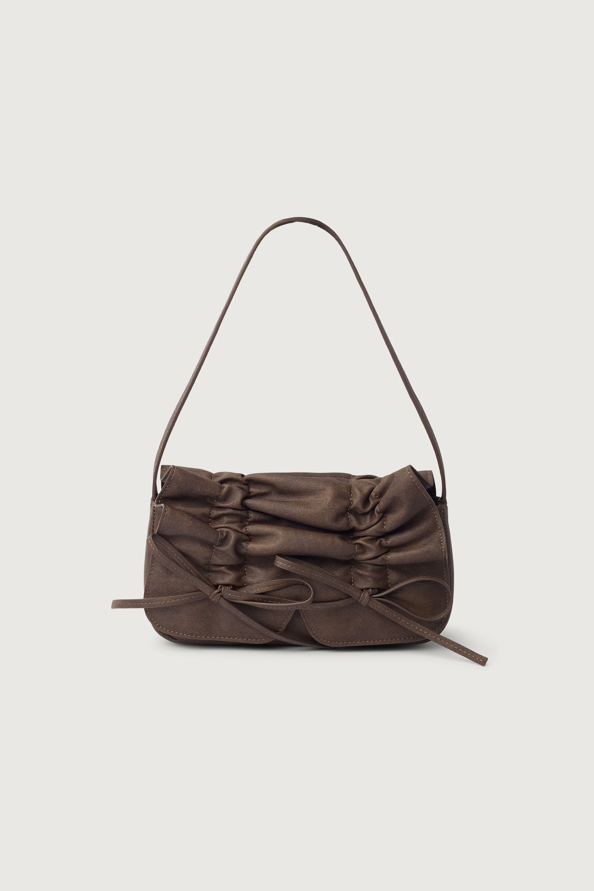 BOW-DETAILED RUCHED SHOULDER BAG - Image 4