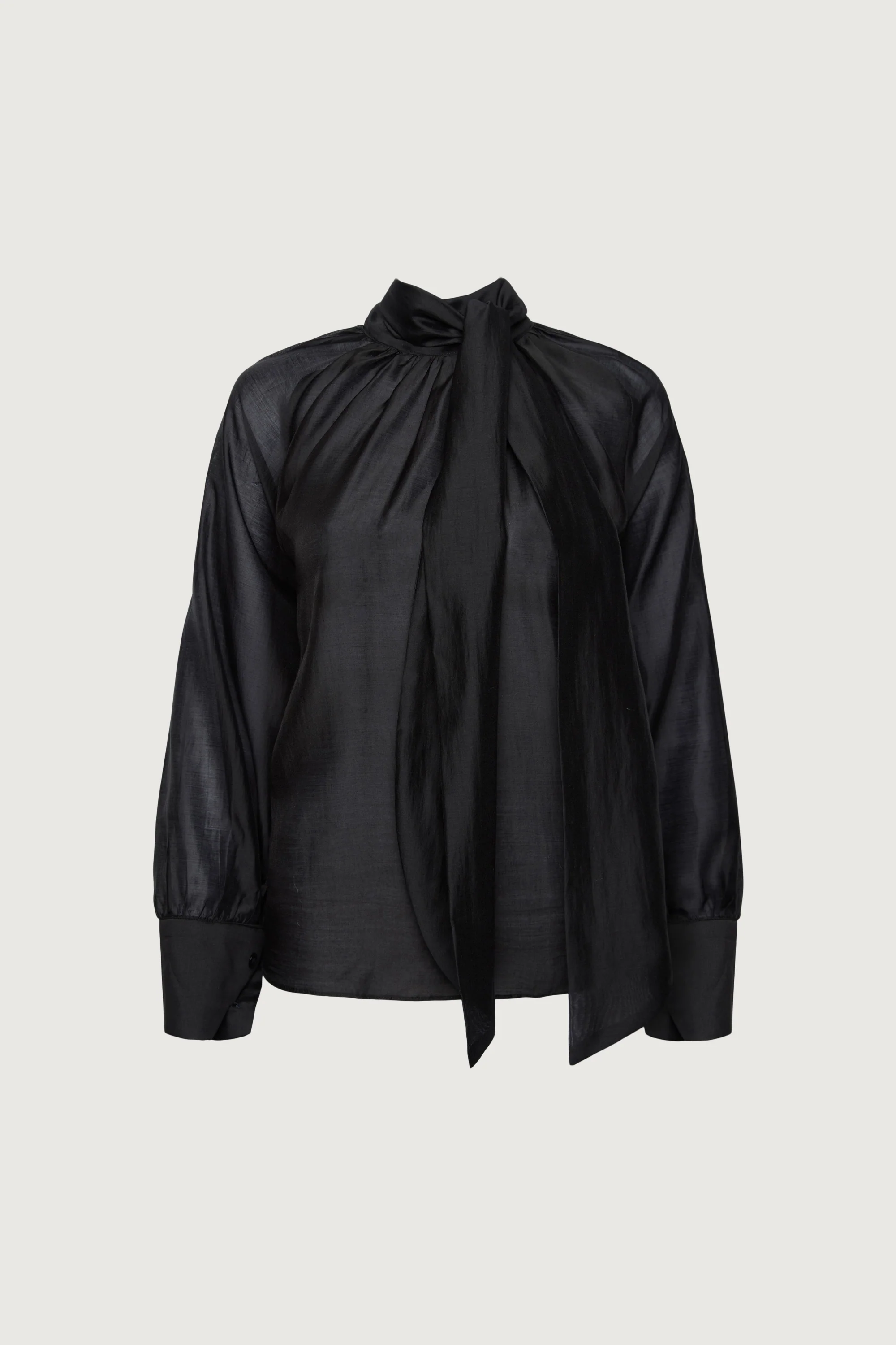 BLOUSE WITH TIE NECK DETAIL - Image 5