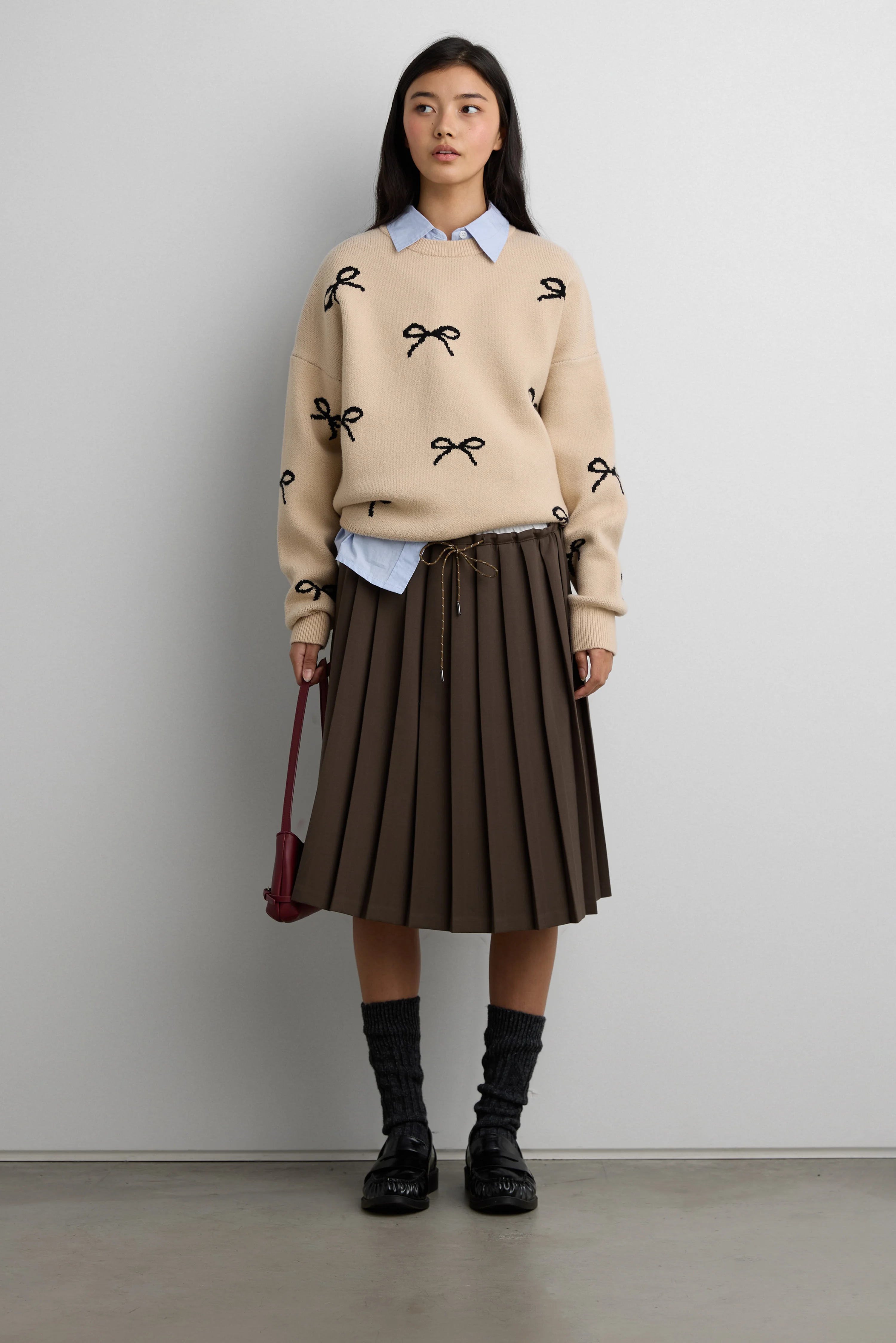 BOW JACQUARD KNIT SWEATER - Image 2