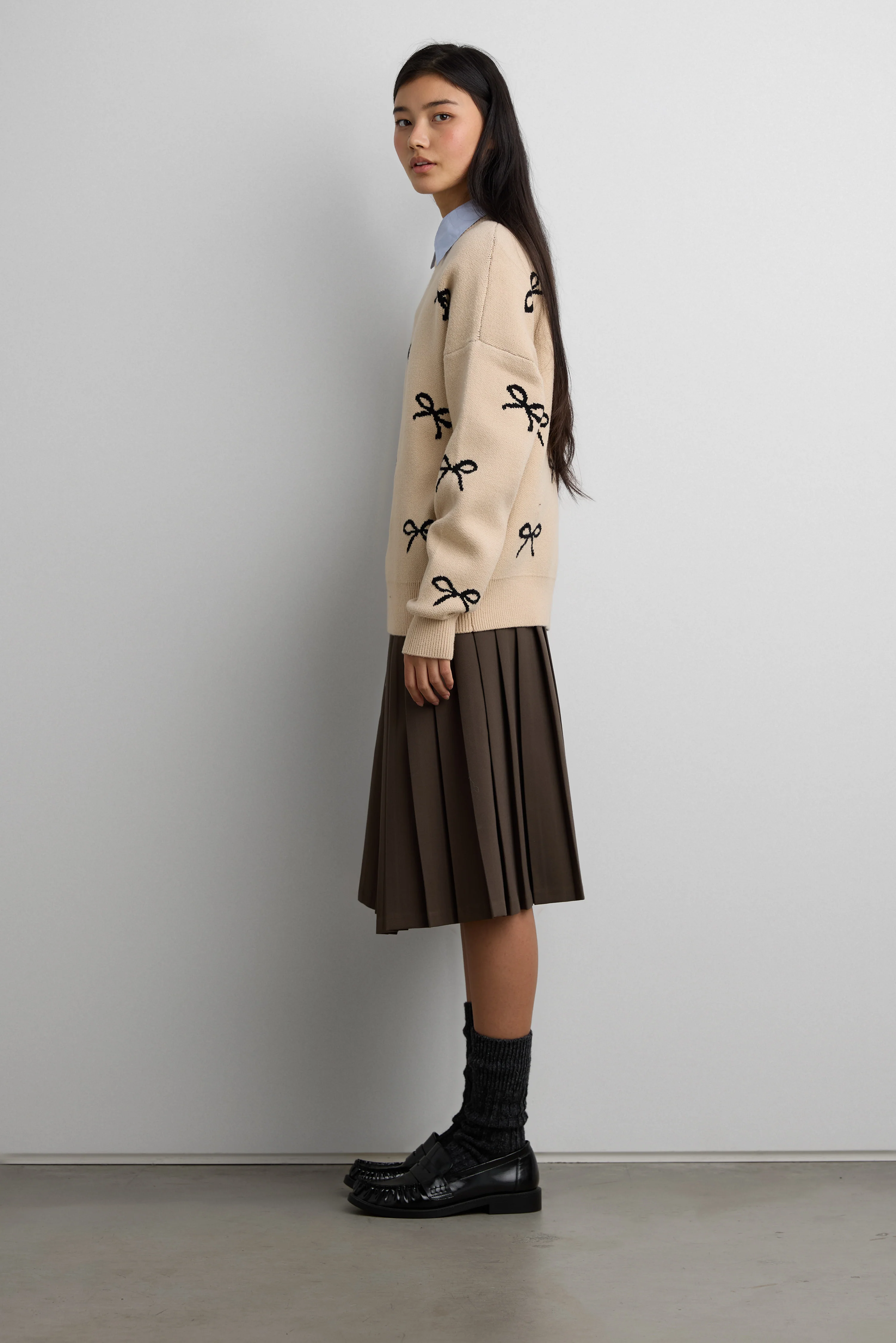BOW JACQUARD KNIT SWEATER - Image 3