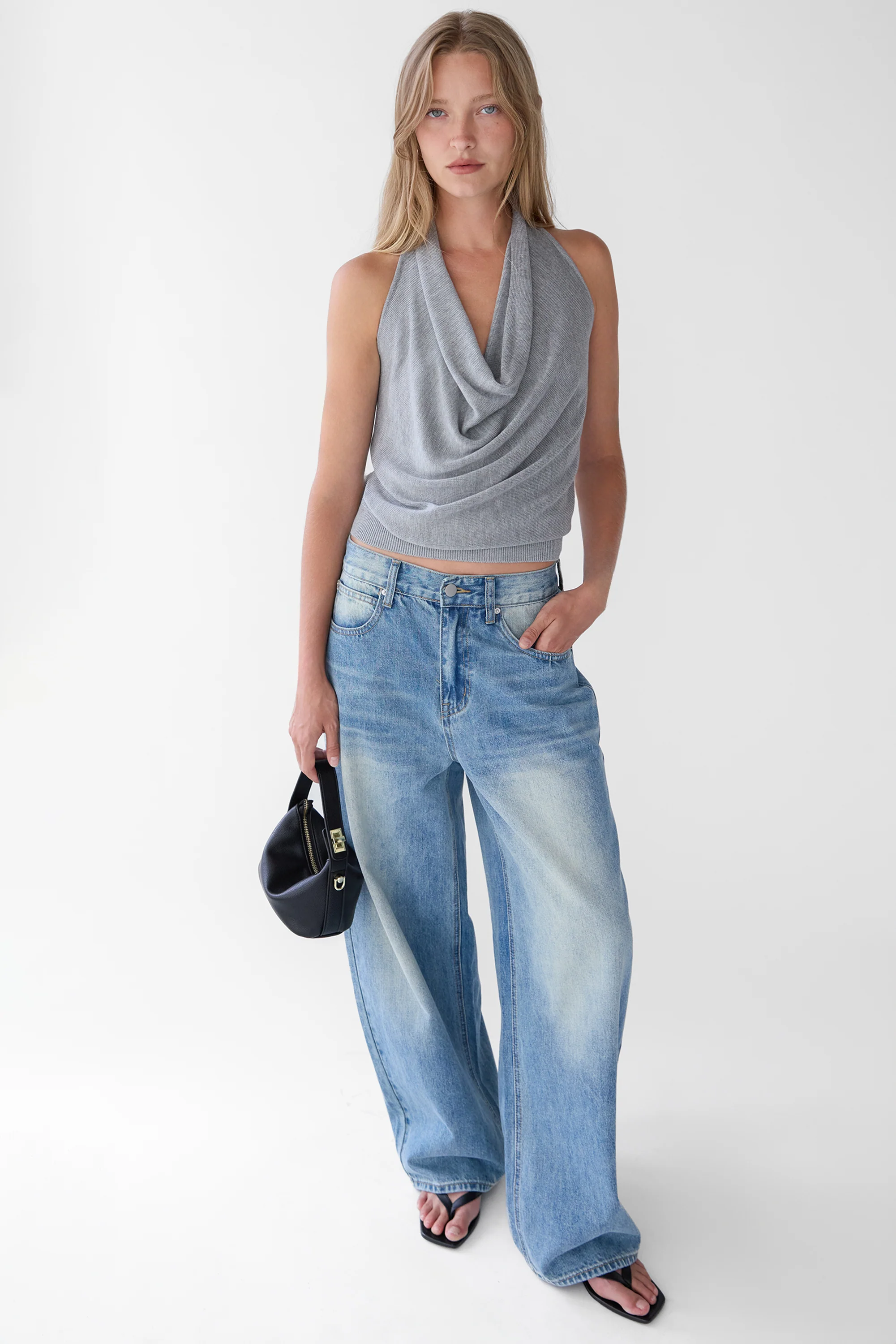 BRAIDED BACK COWL TANK TOP - Image 5