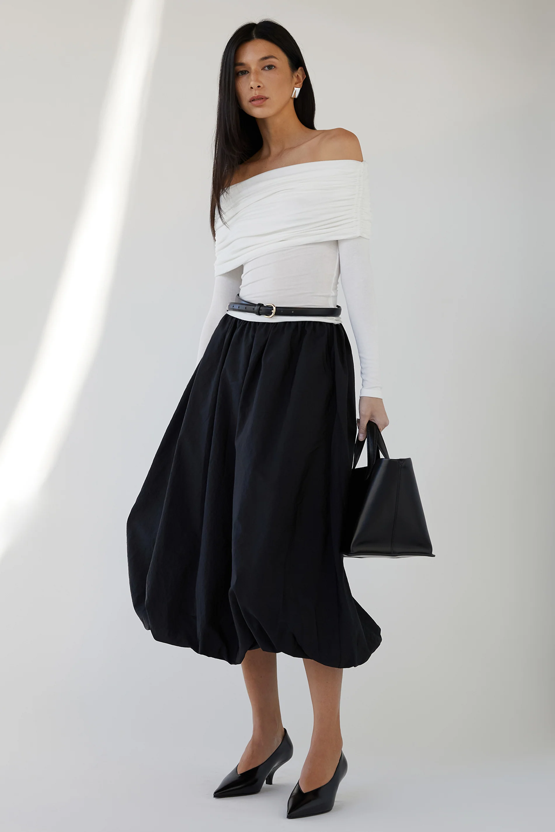 BUBBLE HEM MIDI SKIRT - Image 5