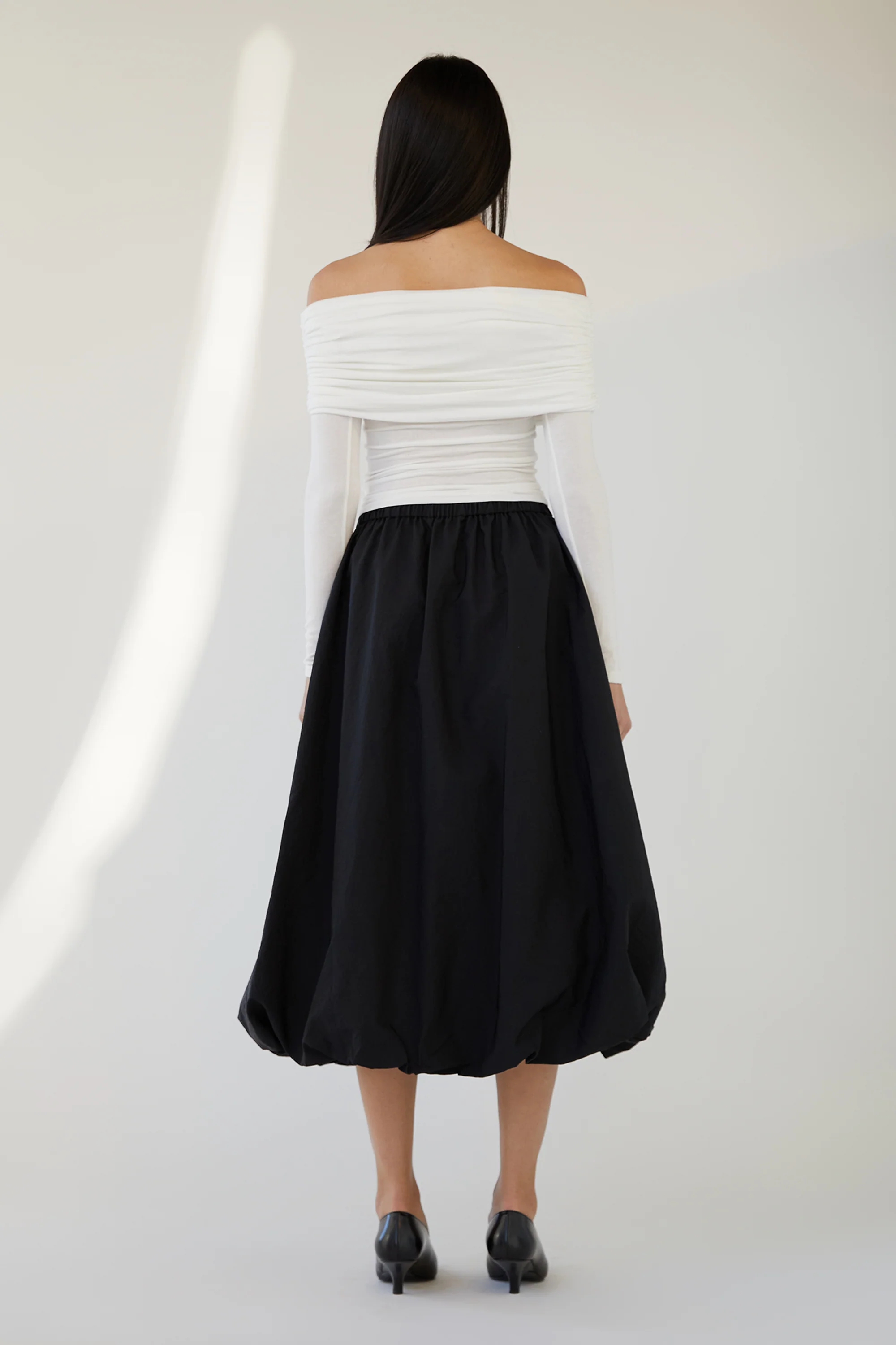 BUBBLE HEM MIDI SKIRT - Image 6