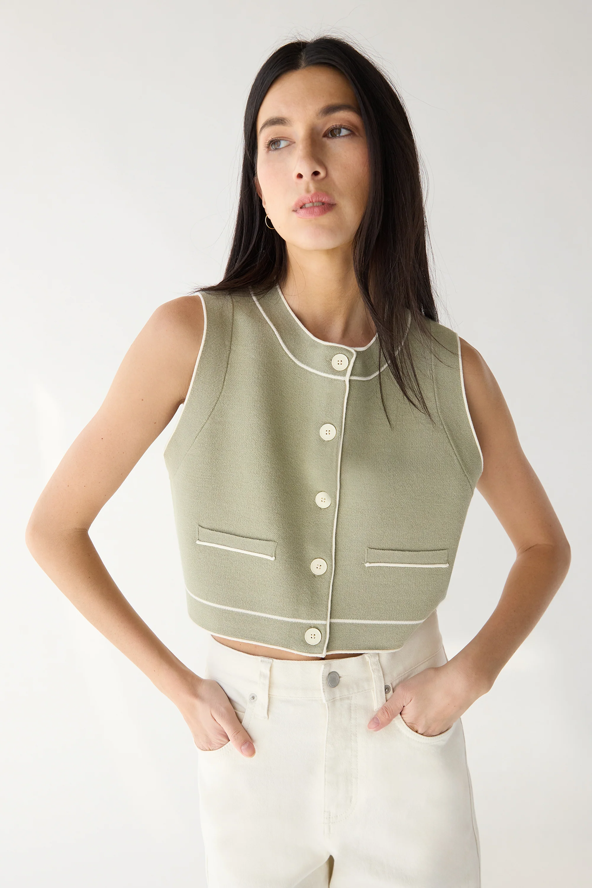 BUTTON UP SWEATER VEST - Image 8