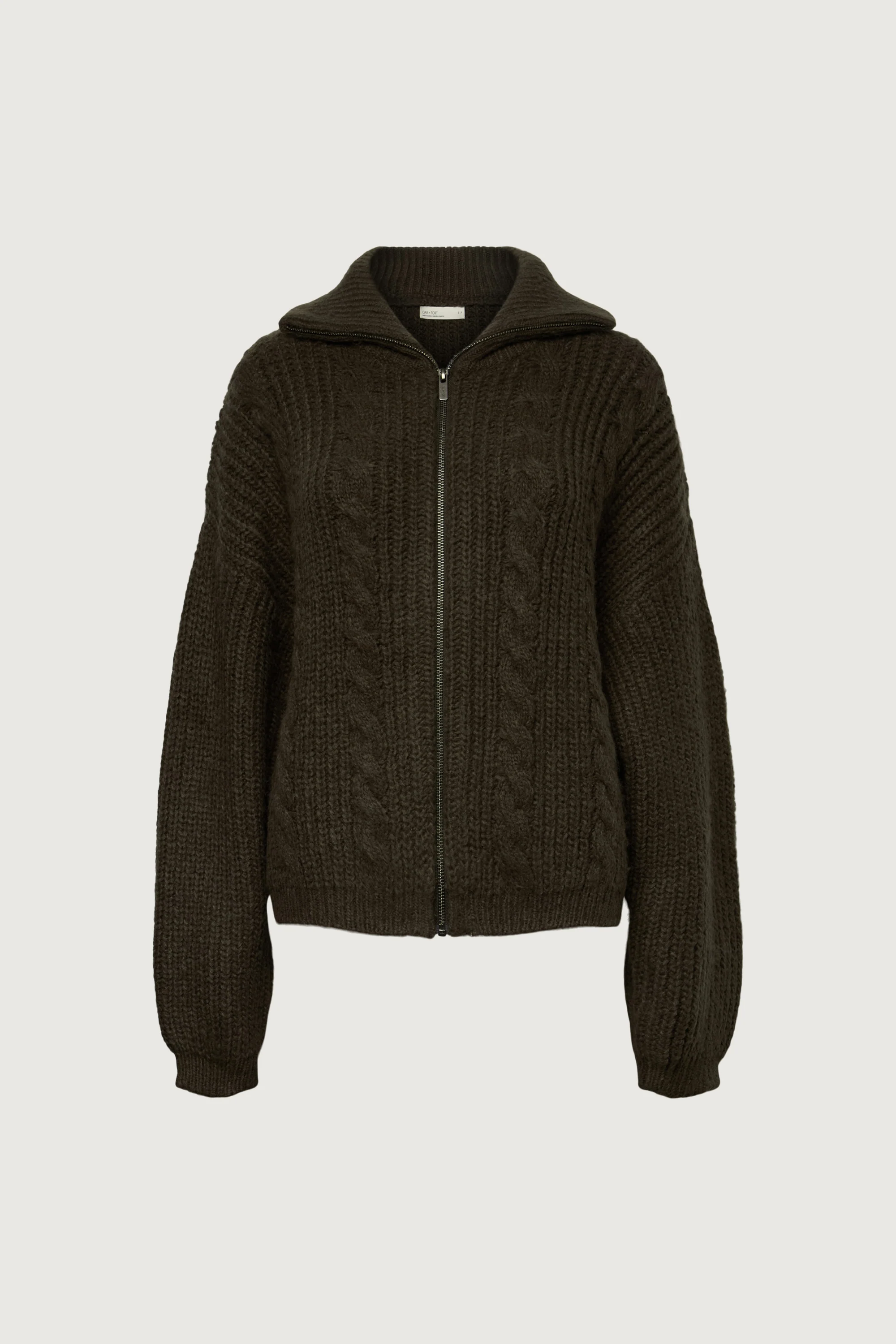 CABLE KNIT COLLARED CARDIGAN - Image 8