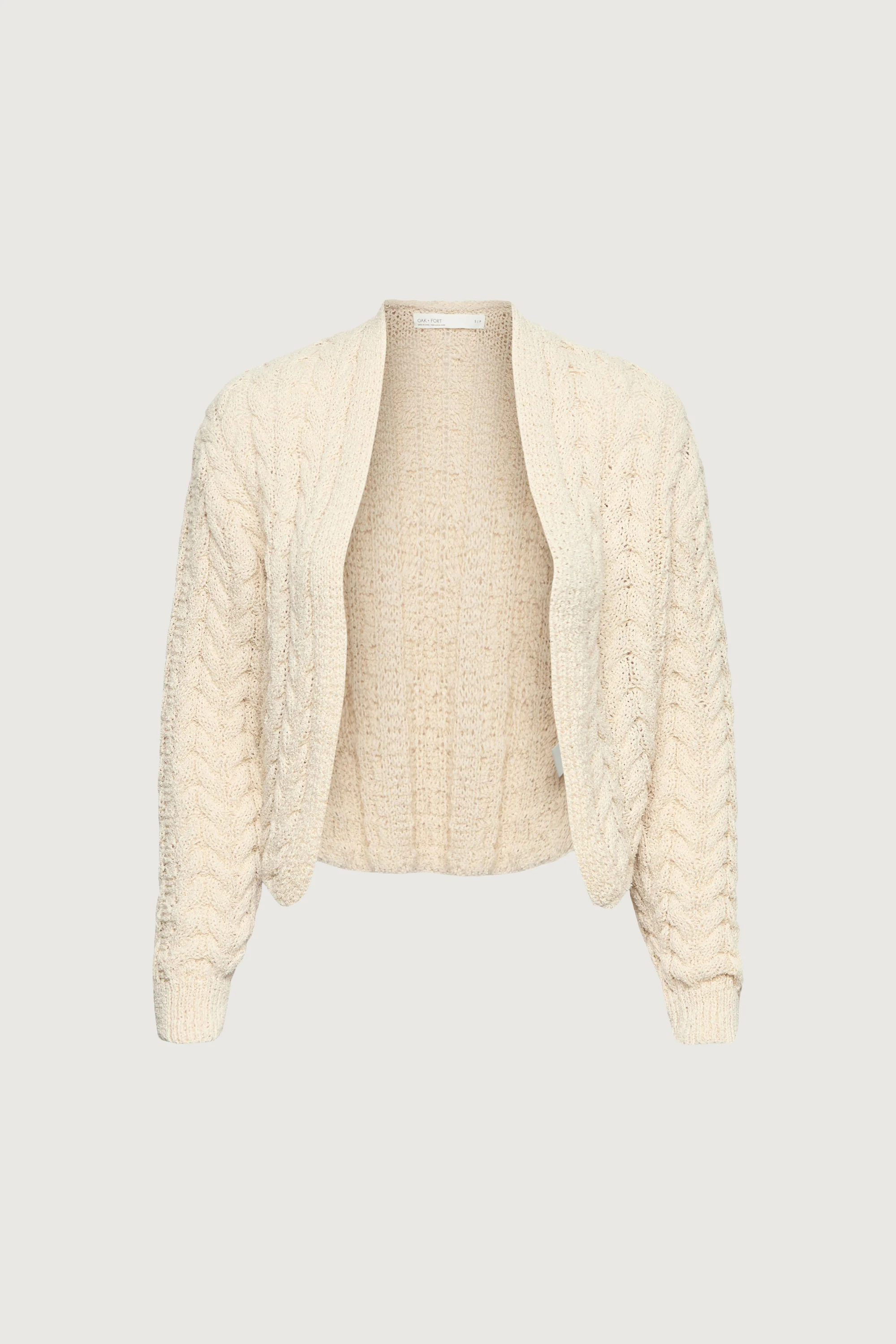 CABLE KNIT LONG-SLEEVE CARDIGAN - Image 3
