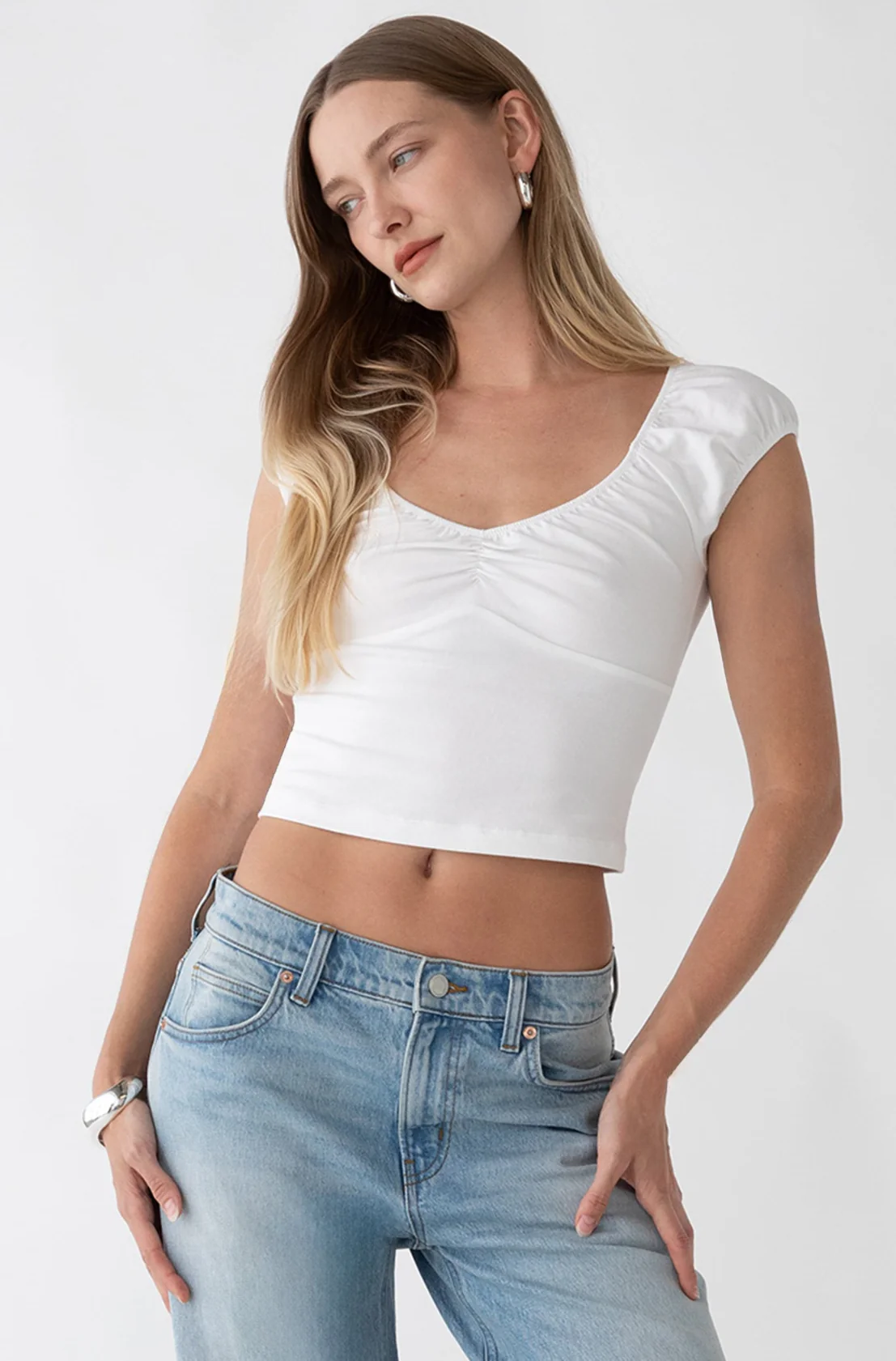 CAP SLEEVE CROPPED TOP - Image 3