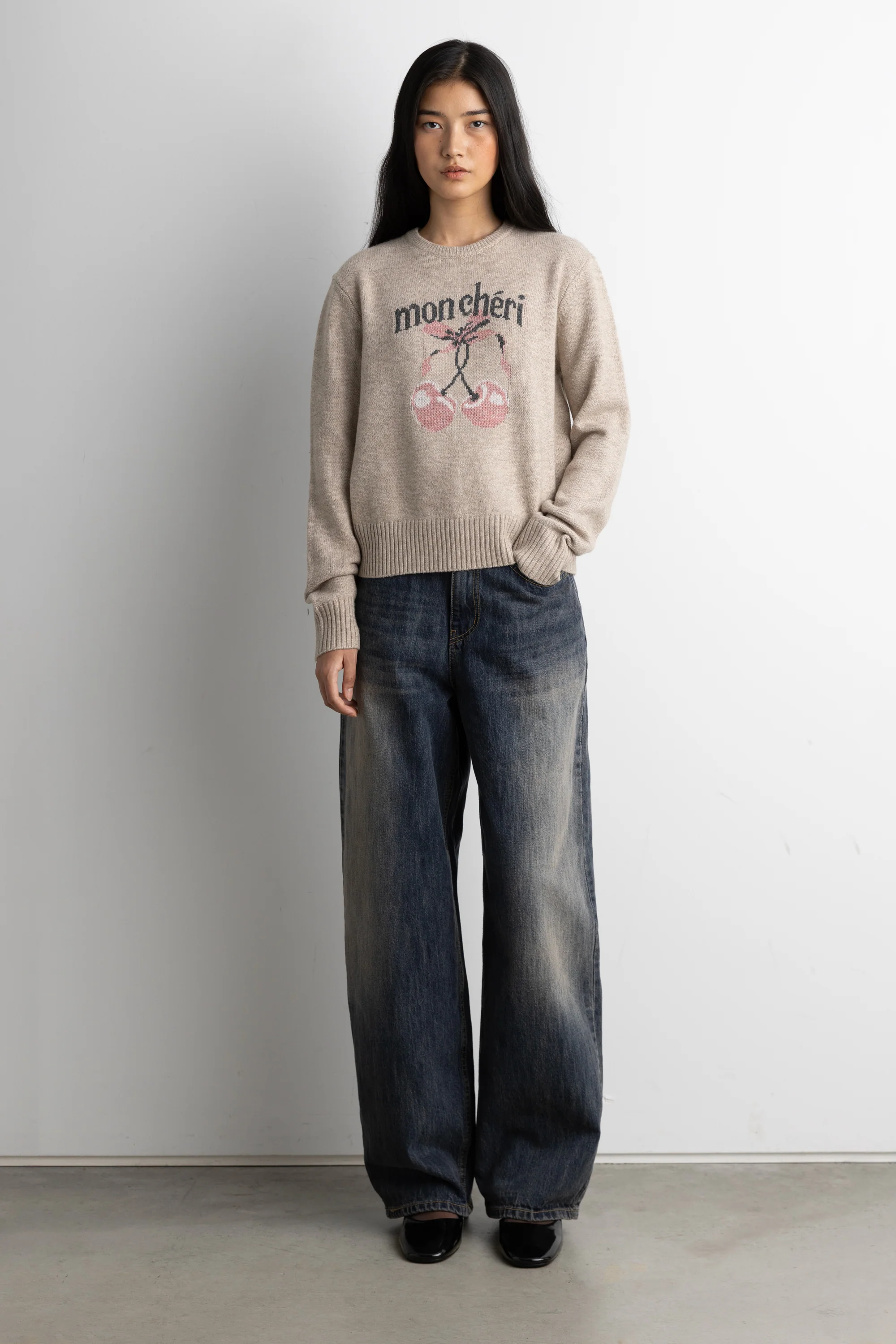 CHERRY INTARSIA SWEATER