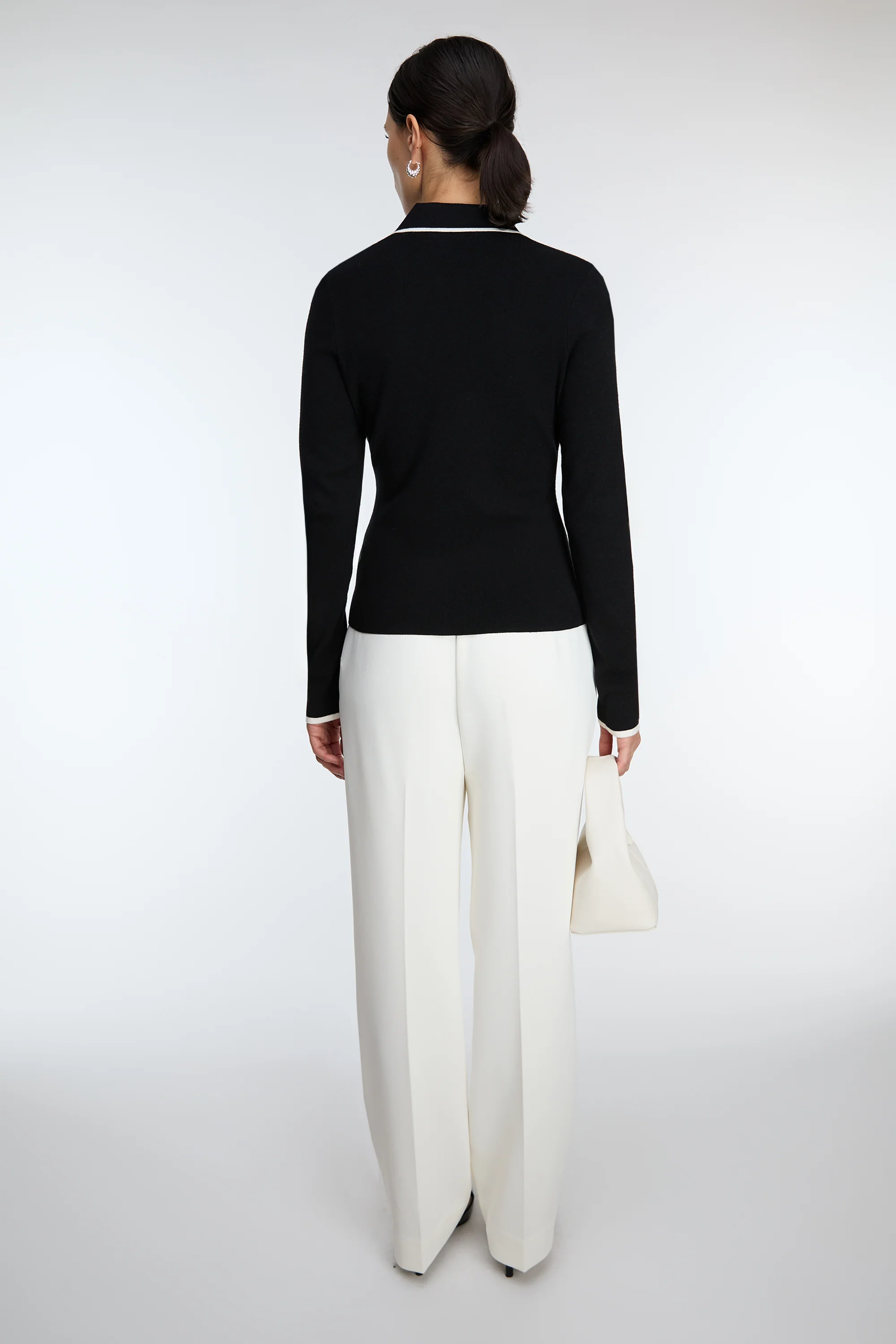CONTRAST TRIM BUTTON FRONT COLLARED CARDIGAN - Image 4