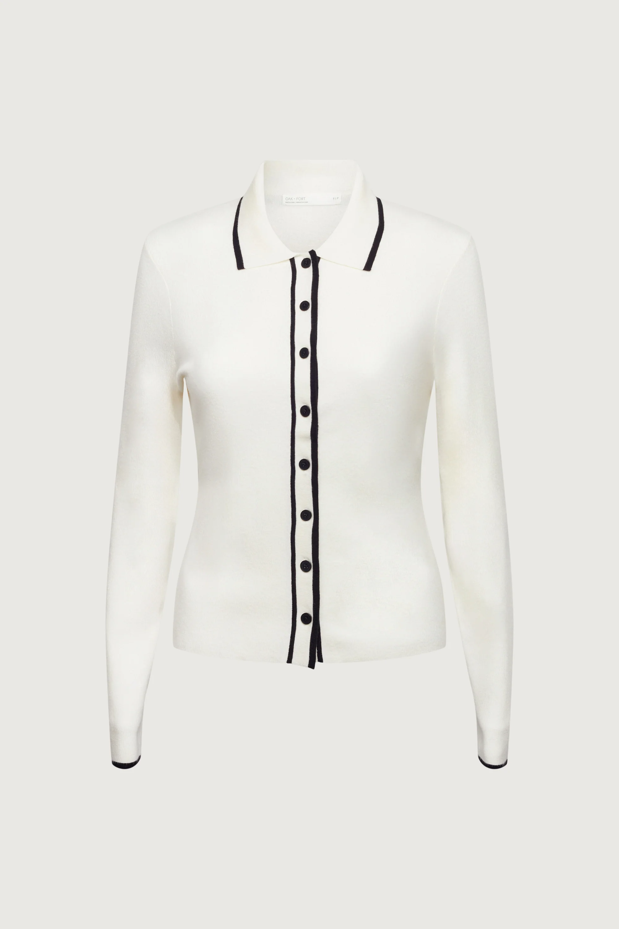 CONTRAST TRIM BUTTON FRONT COLLARED CARDIGAN - Image 5
