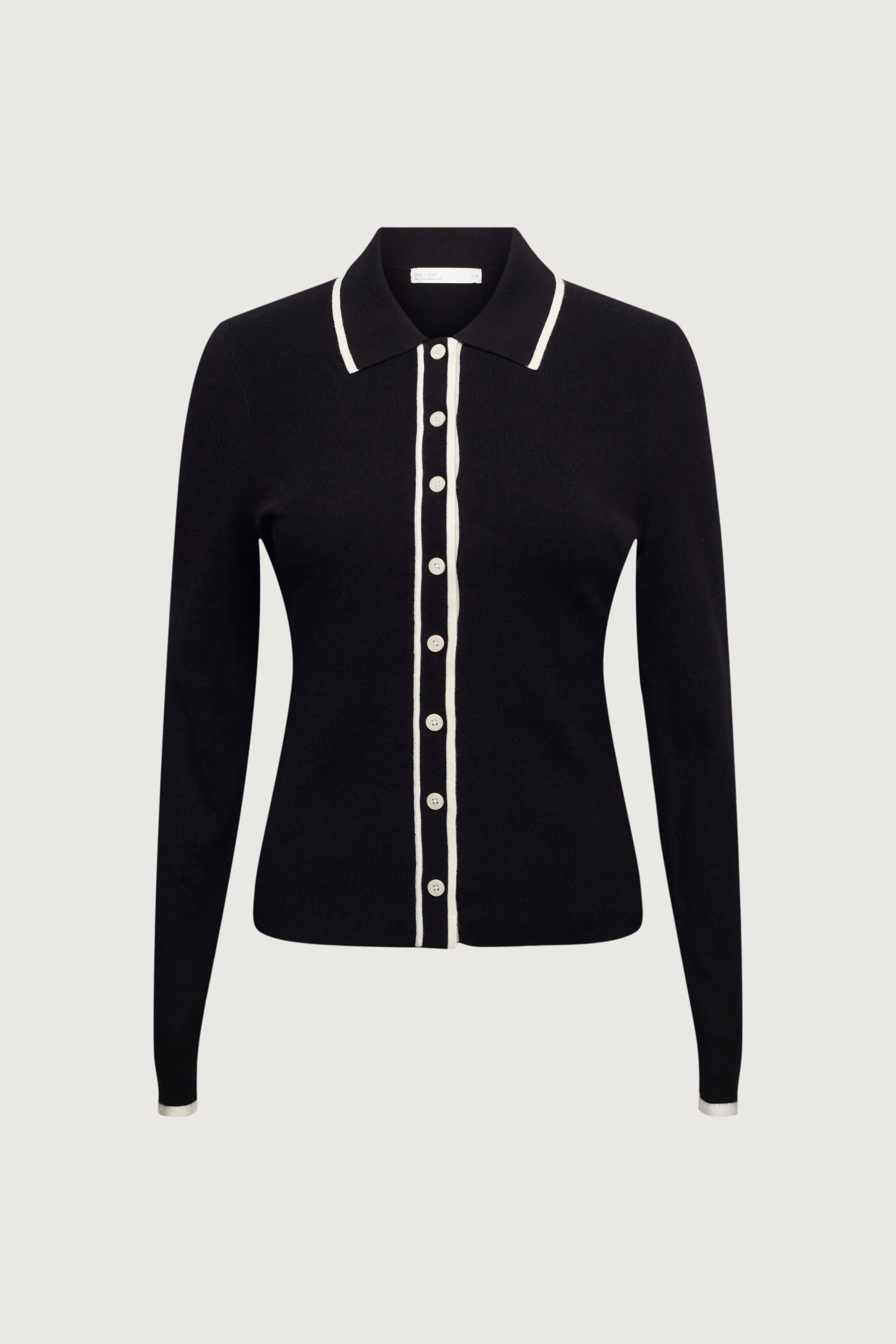 CONTRAST TRIM BUTTON FRONT COLLARED CARDIGAN - Image 7