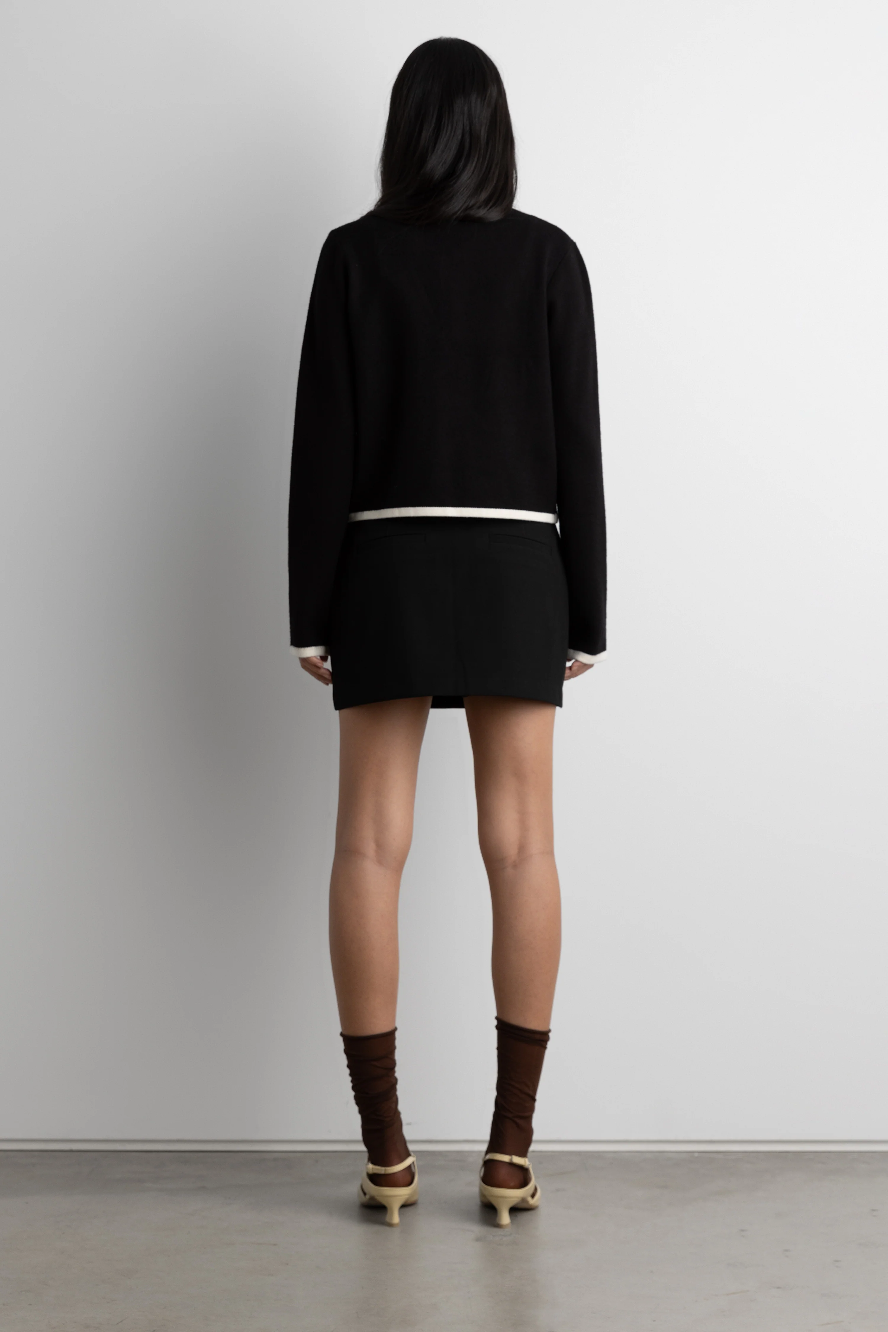 CONTRAST TRIM OPEN FRONT SWEATER - Image 4
