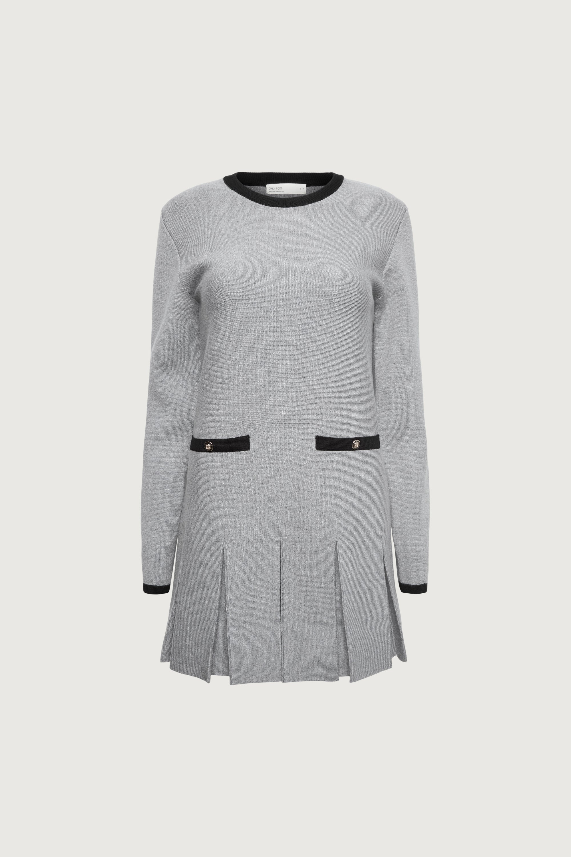 CONTRAST TRIM PLEATED MINI DRESS - Image 9
