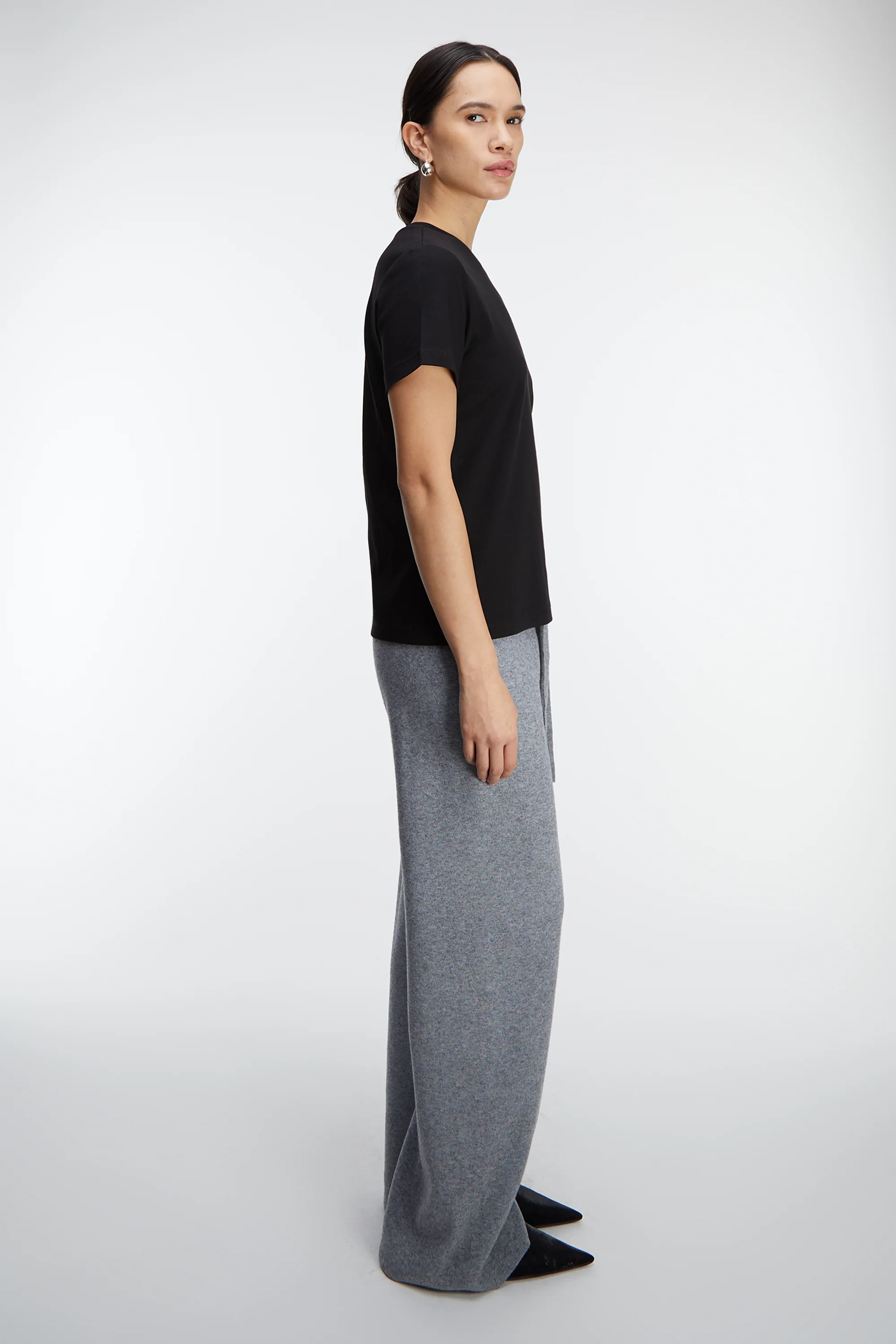 COTTON DOUBLE-KNIT CREWNECK T-SHIRT - Image 3