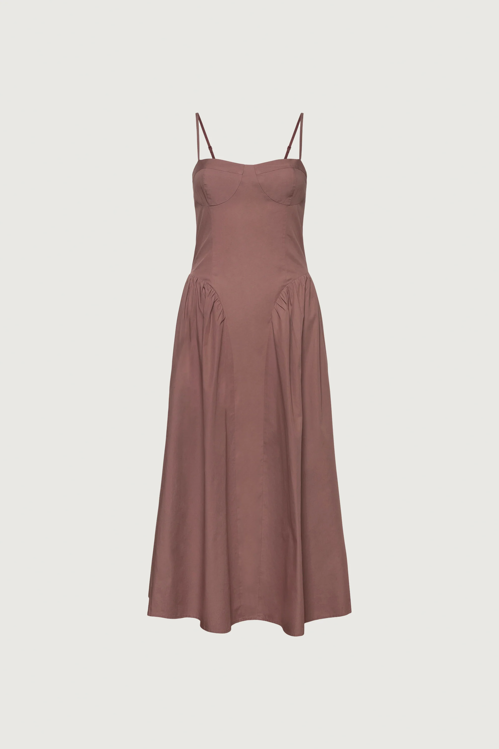 COTTON POPLIN CORSET MIDI DRESS - Image 7