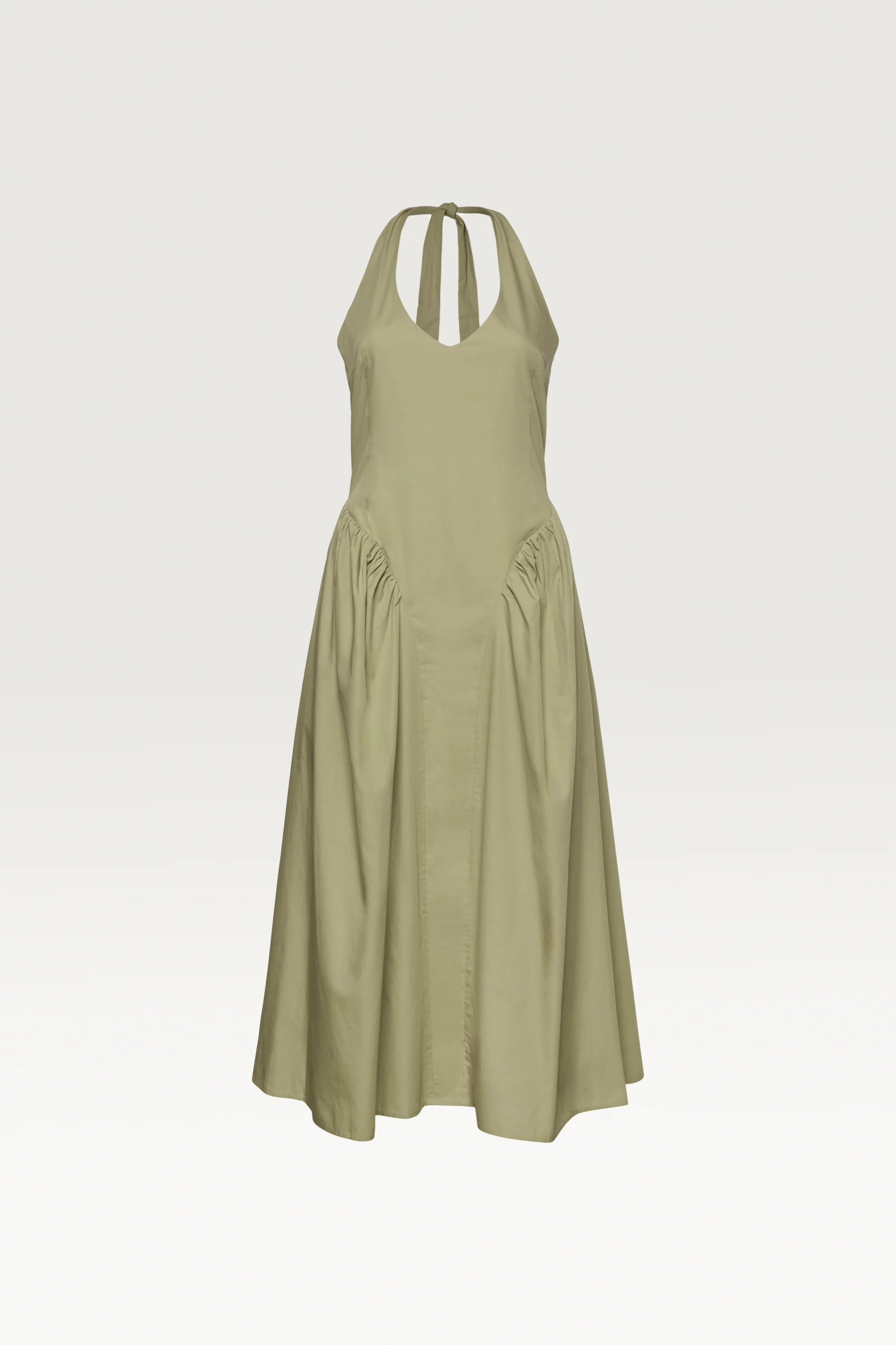 COTTON POPLIN HALTER MIDI DRESS - Image 7