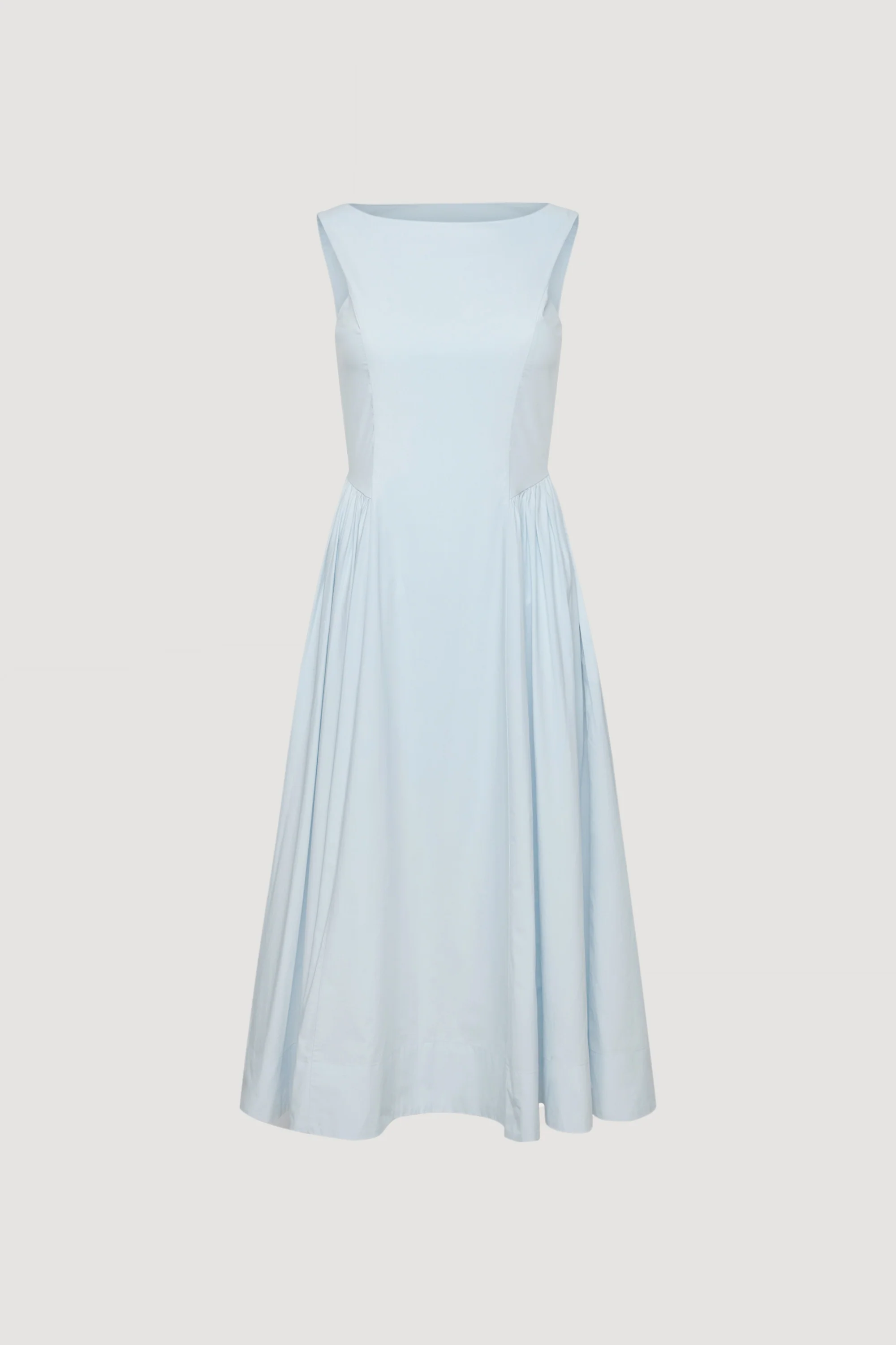 COTTON POPLIN HIGH NECK MIDI DRESS - Image 5