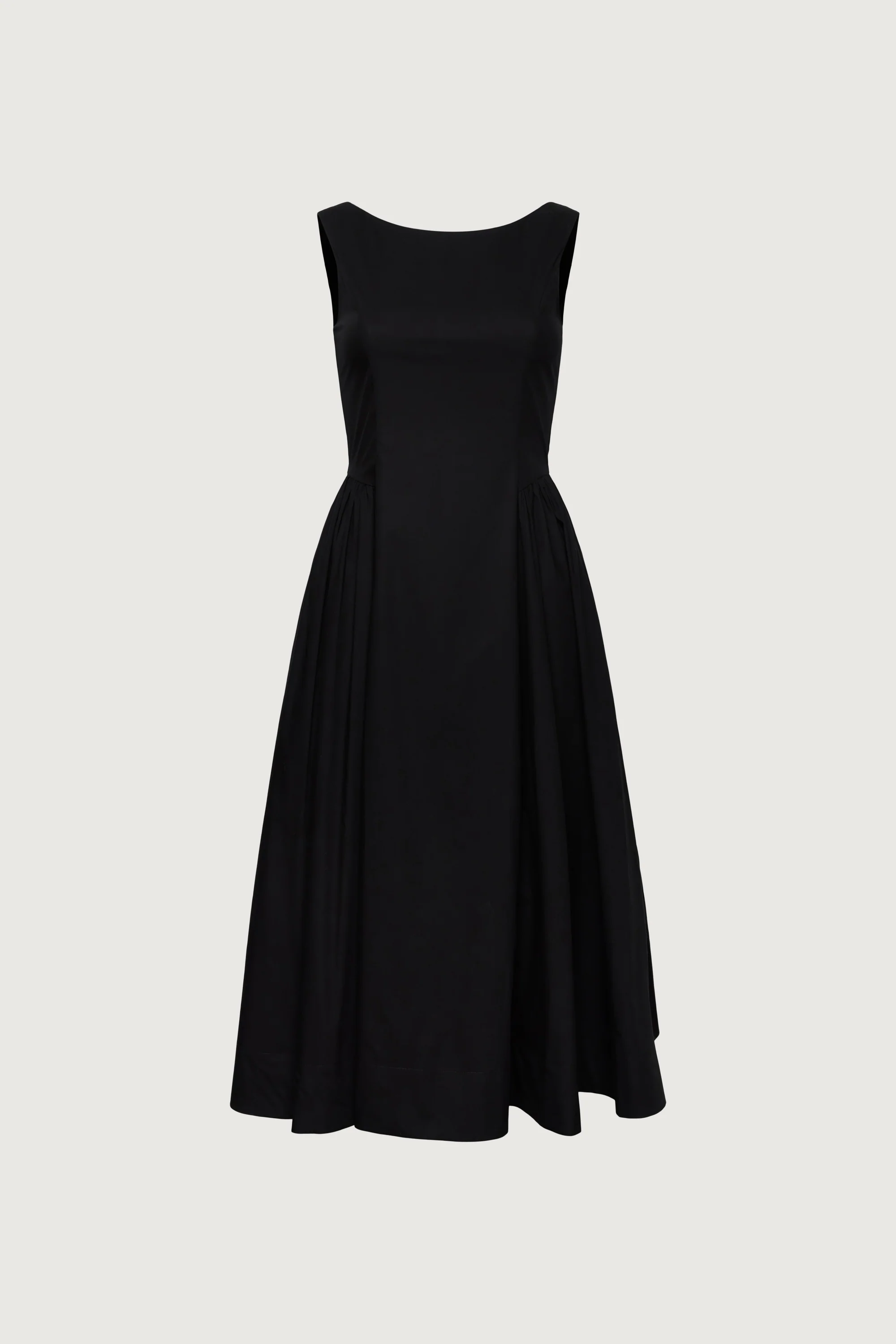 COTTON POPLIN HIGH NECK MIDI DRESS - Image 6