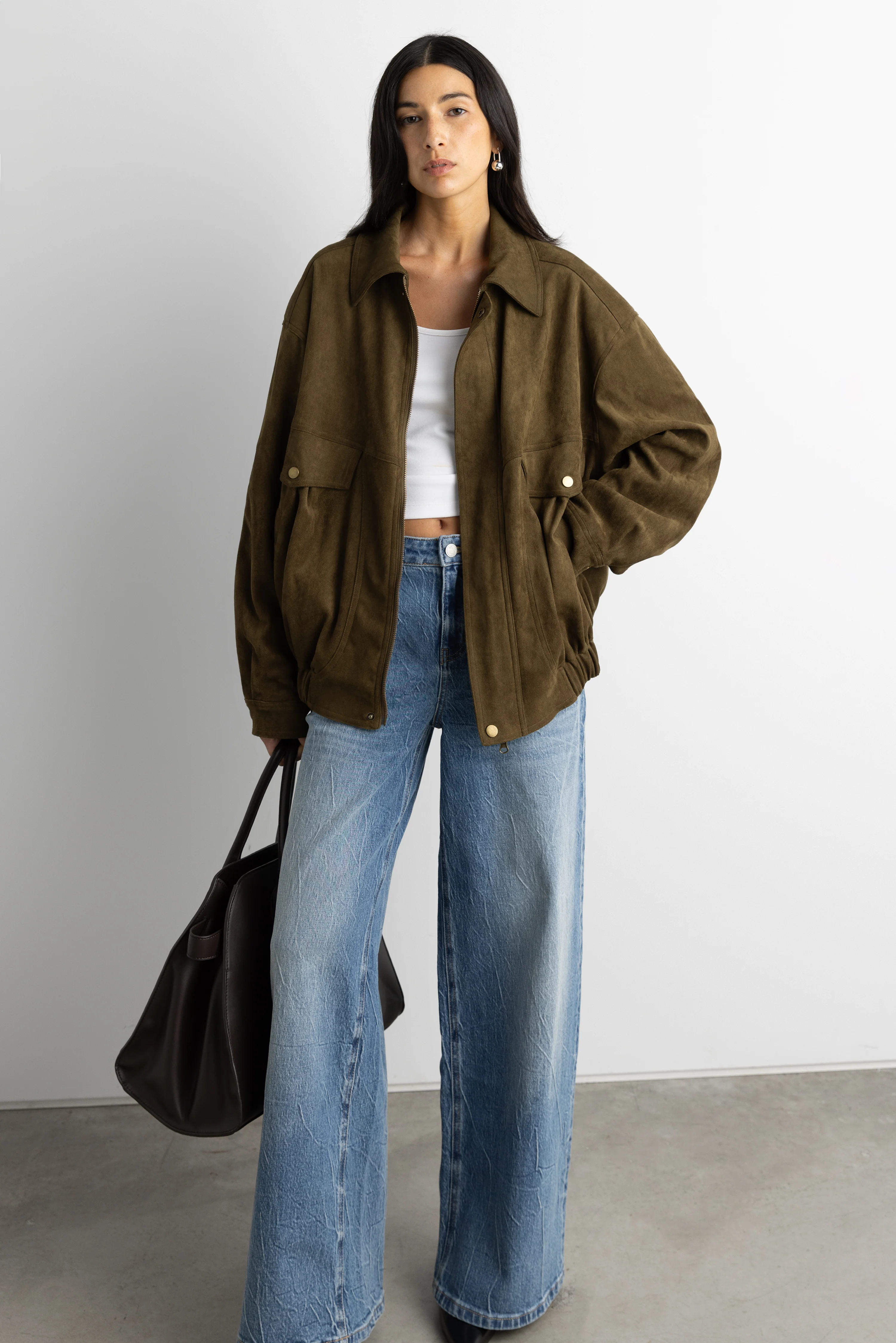 CREASED EFFECT WIDE LEG JEAN - Image 2