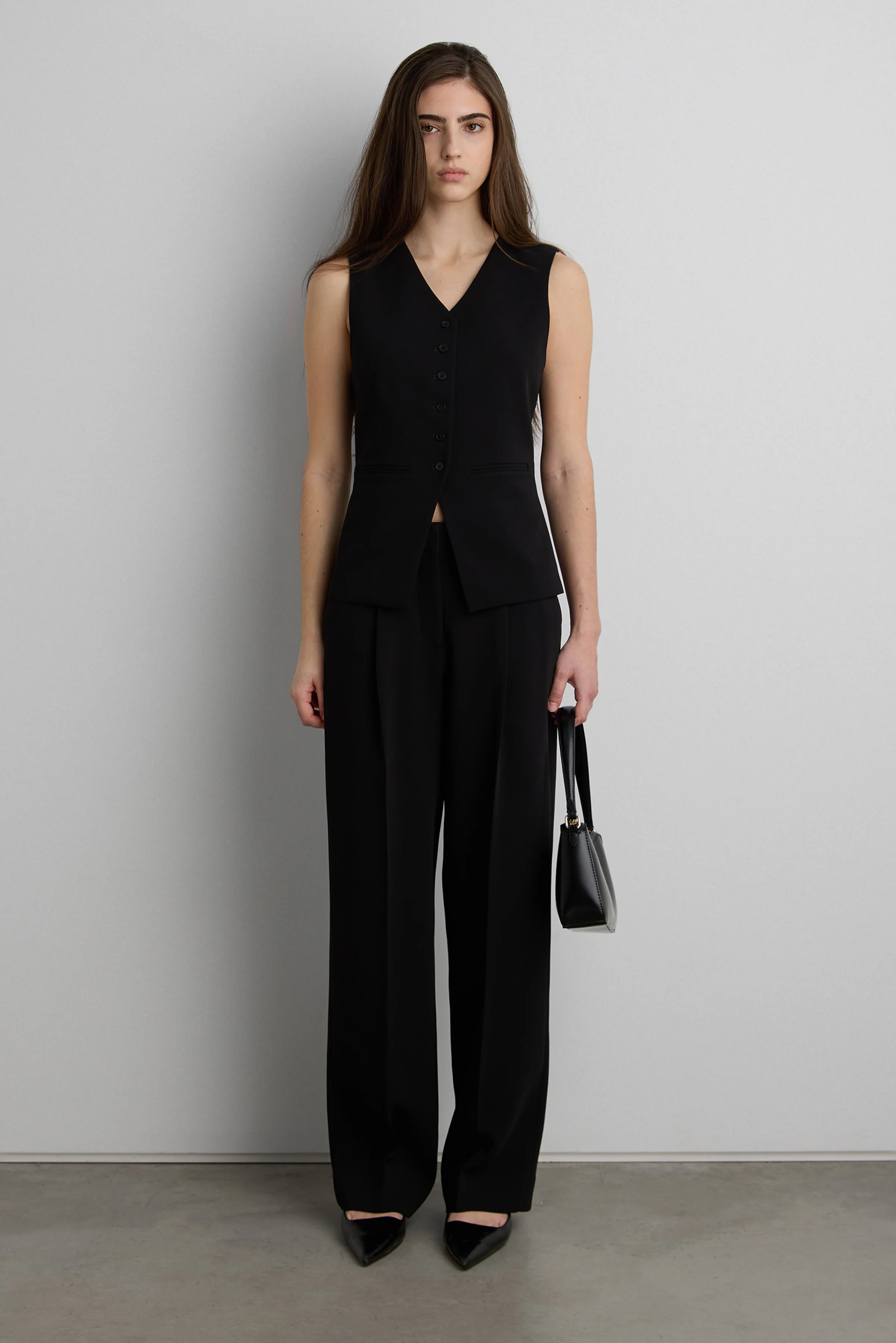 CREPE WIDE LEG TAILORED TROUSER - Image 4