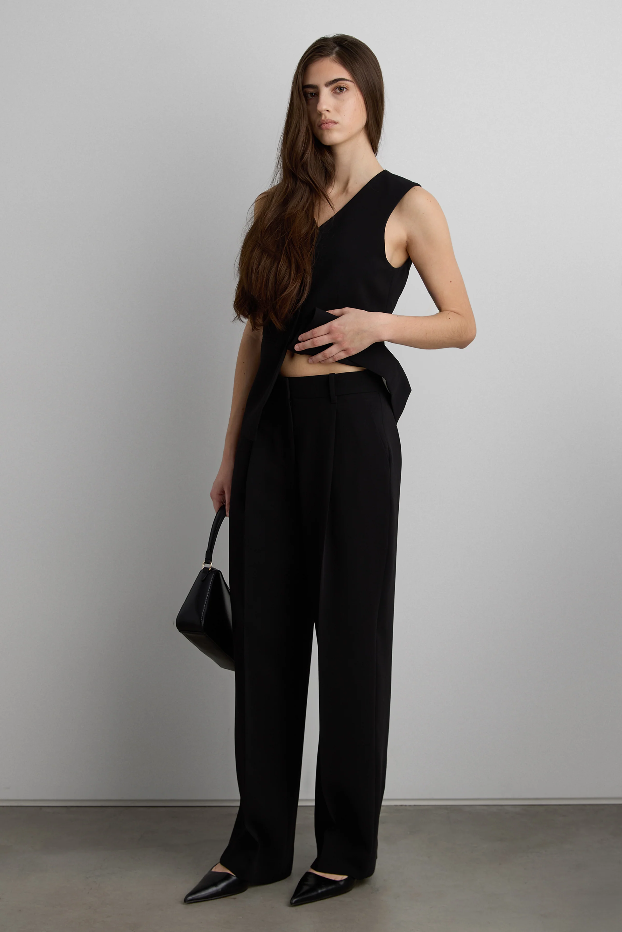 CREPE WIDE LEG TAILORED TROUSER - Image 5