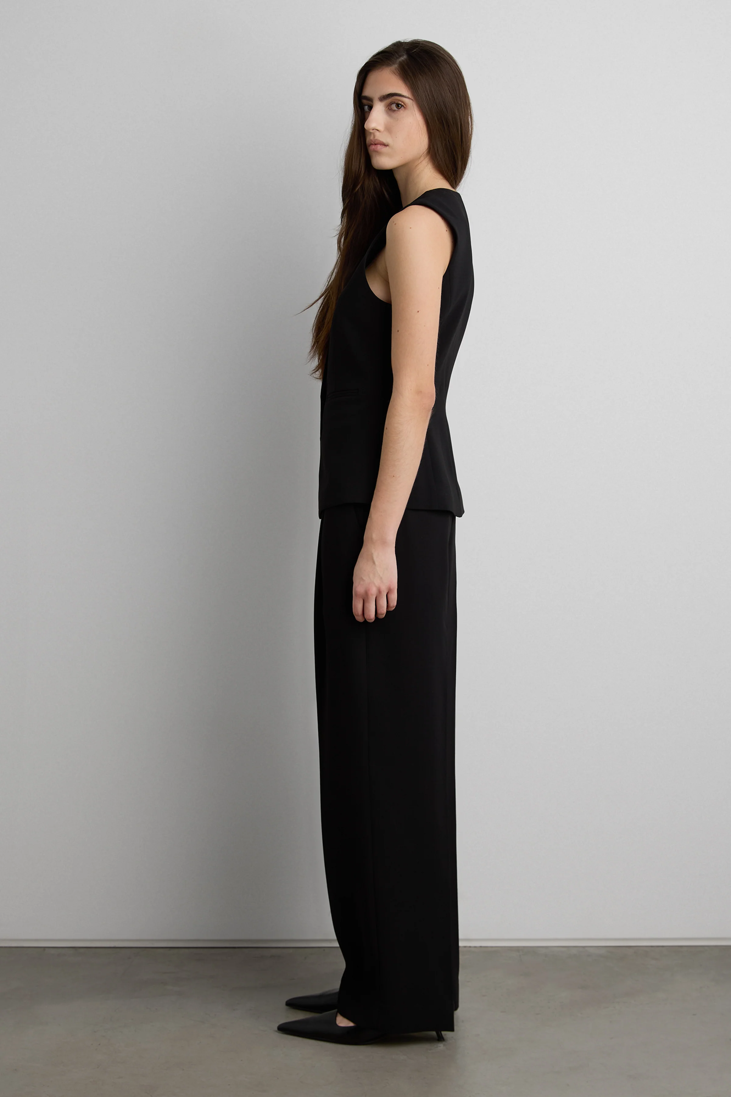 CREPE WIDE LEG TAILORED TROUSER - Image 6