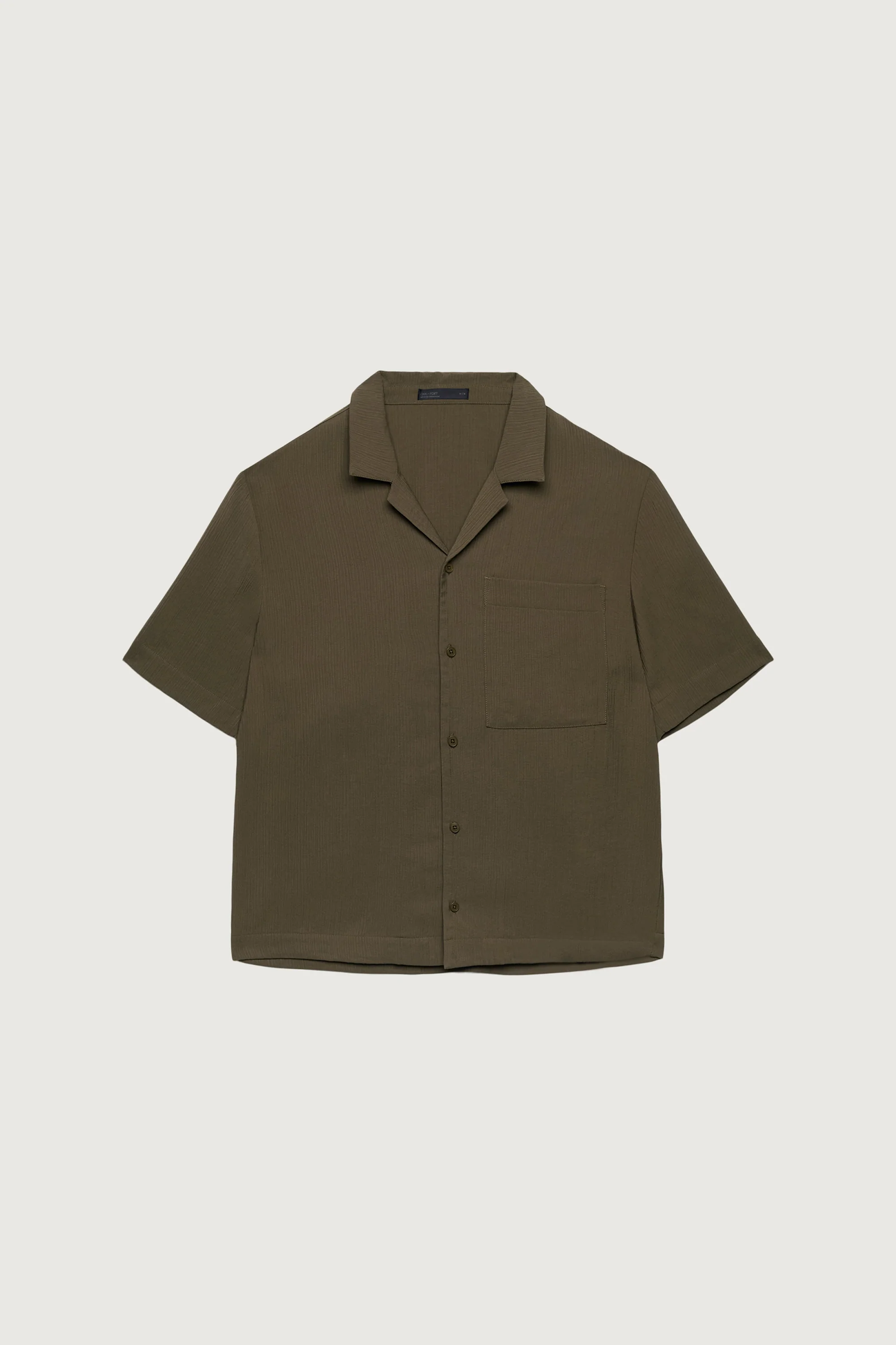 CRINKLED SHORT SLEEVE BUTTON UP SHIRT - Image 2