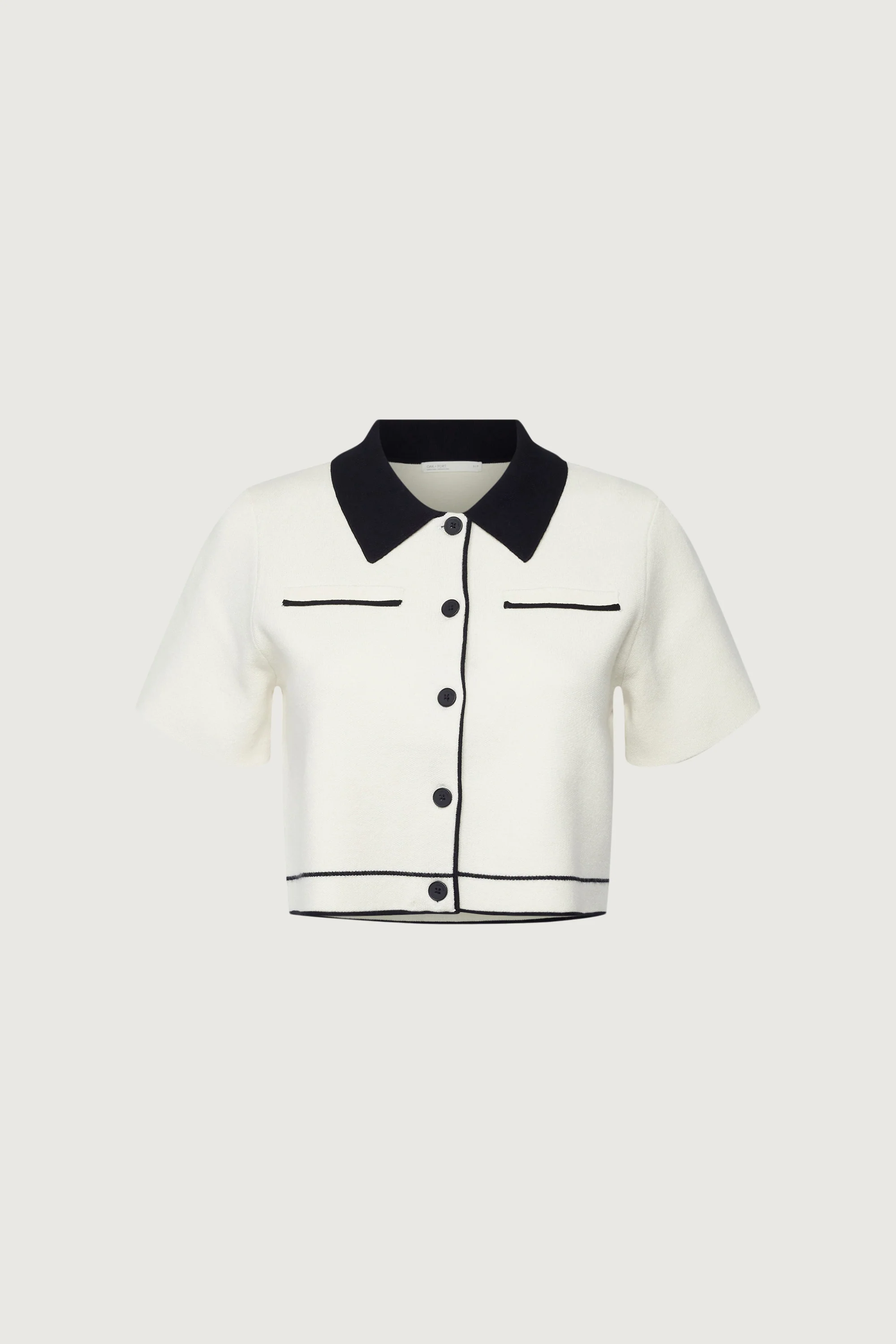 CROPPED KNIT CONTRAST TRIM TOP - Image 14