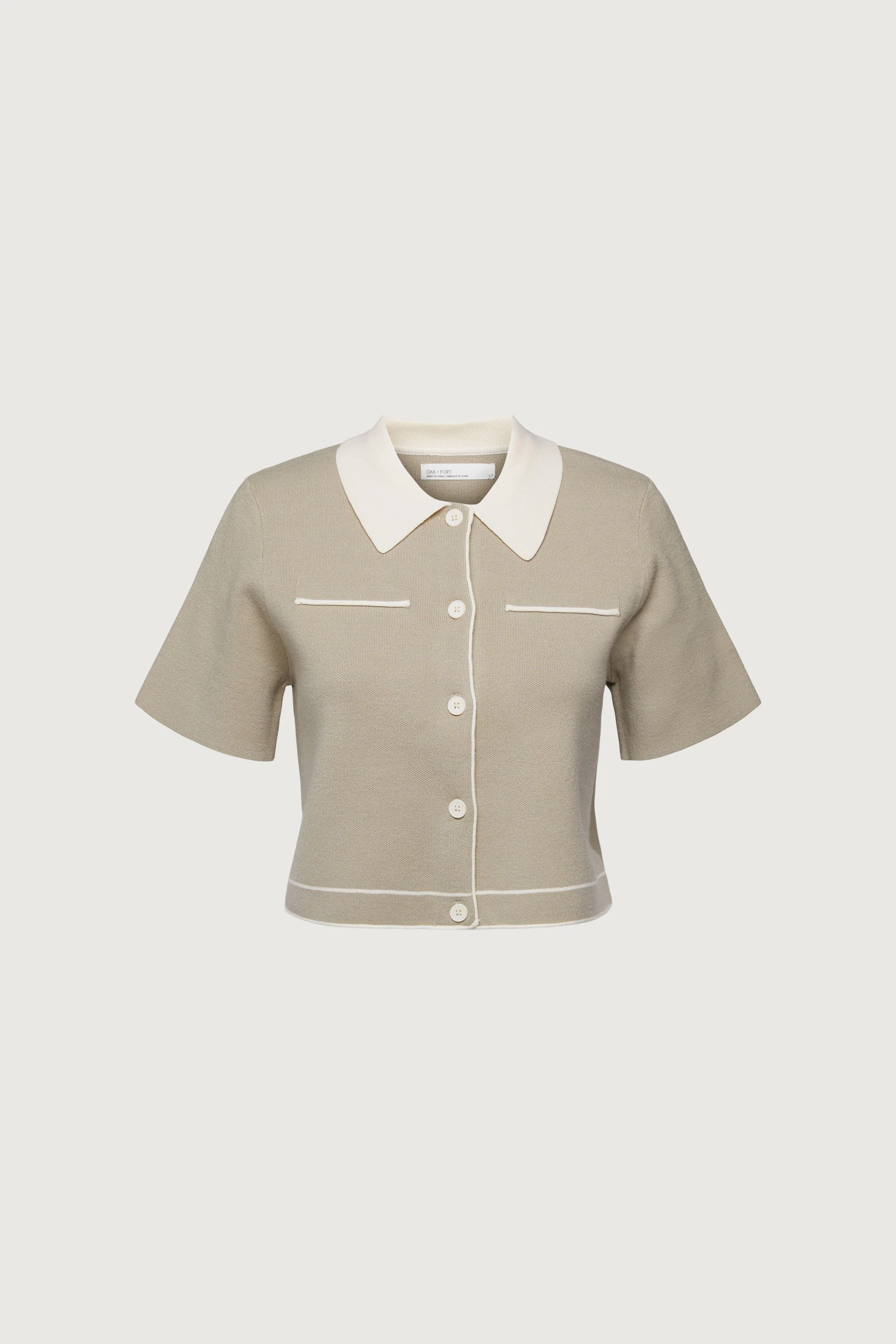 CROPPED KNIT CONTRAST TRIM TOP - Image 15