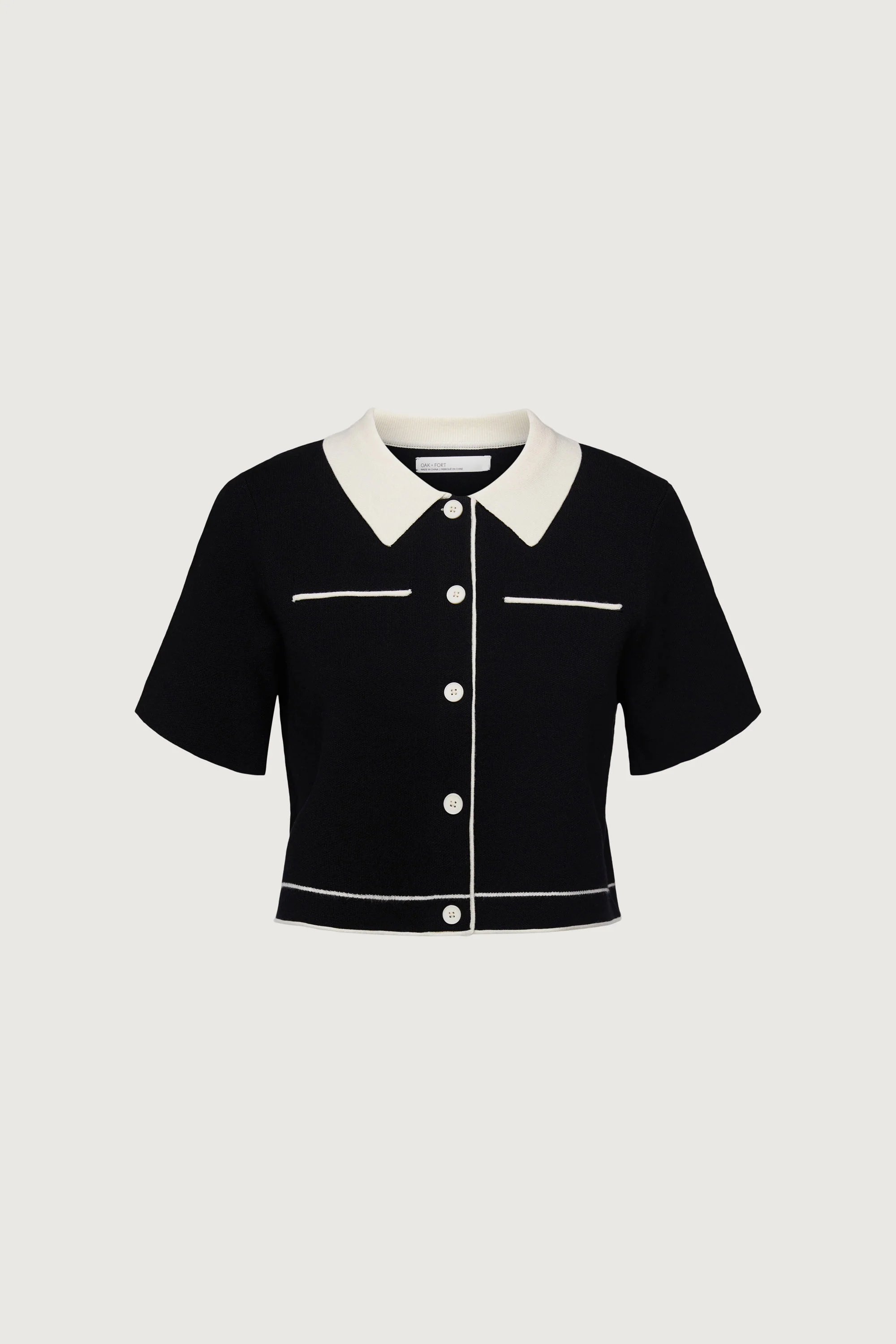 CROPPED KNIT CONTRAST TRIM TOP - Image 7