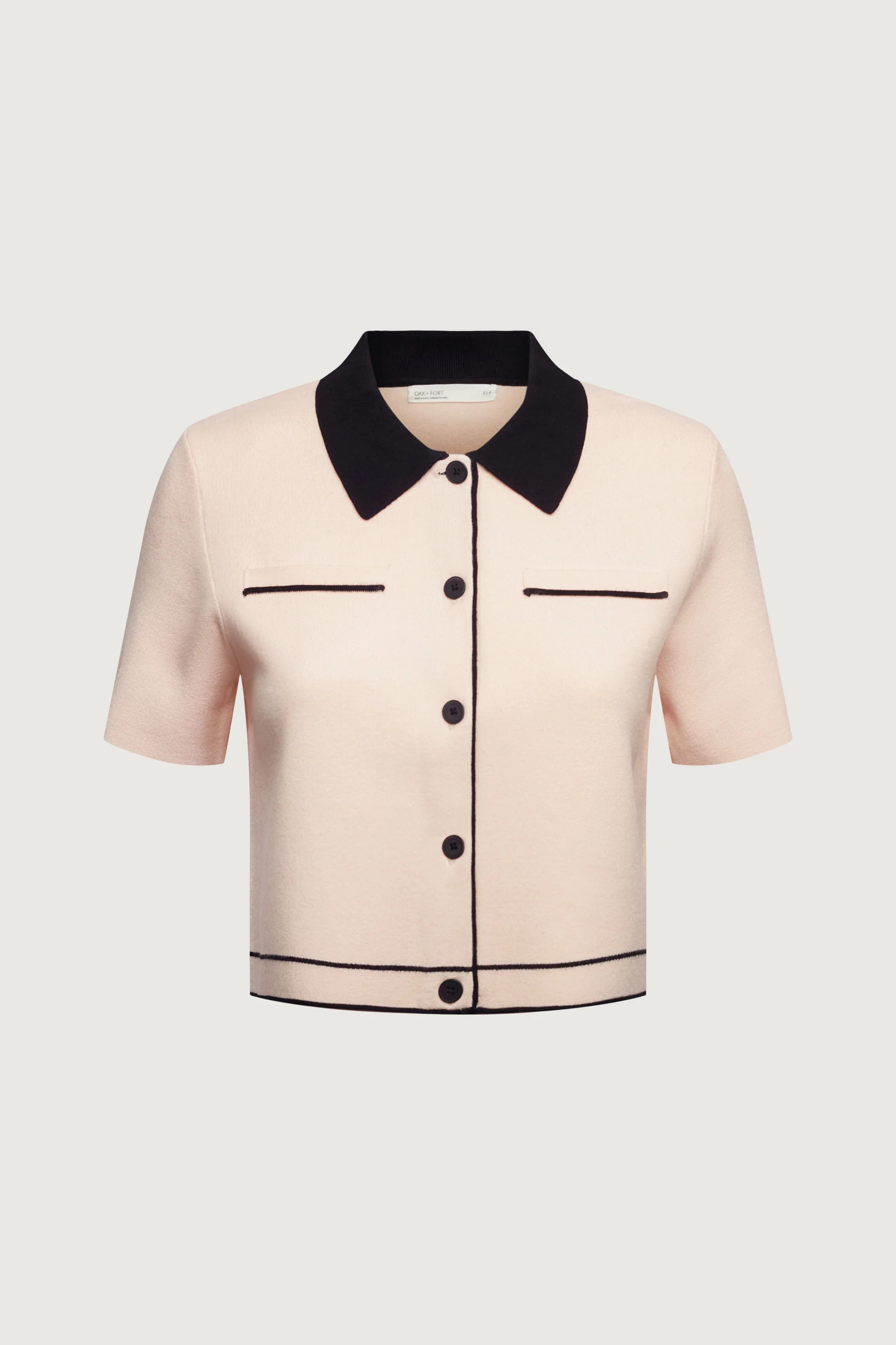 CROPPED KNIT CONTRAST TRIM TOP - Image 9
