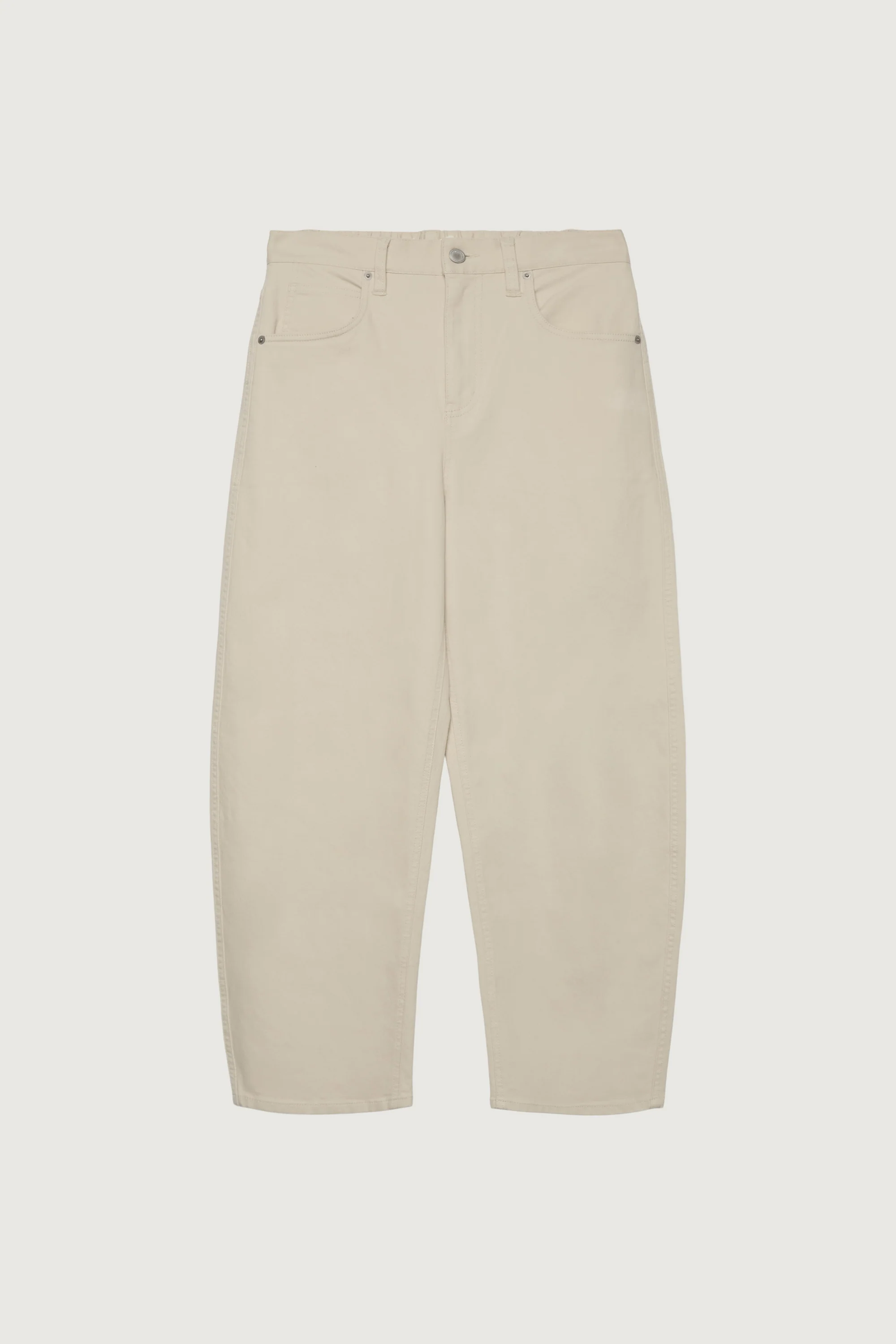 CROPPED LENGTH TWILL BARREL LEG PANT - Image 6