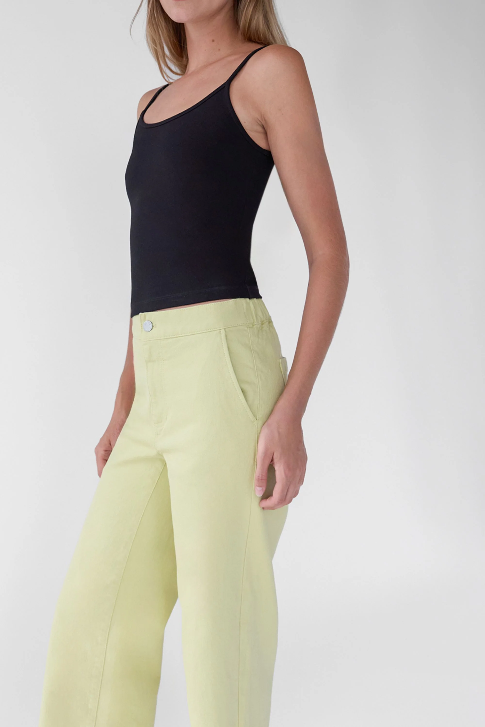 CROPPED LENGTH TWILL WIDE LEG PANT - Image 12