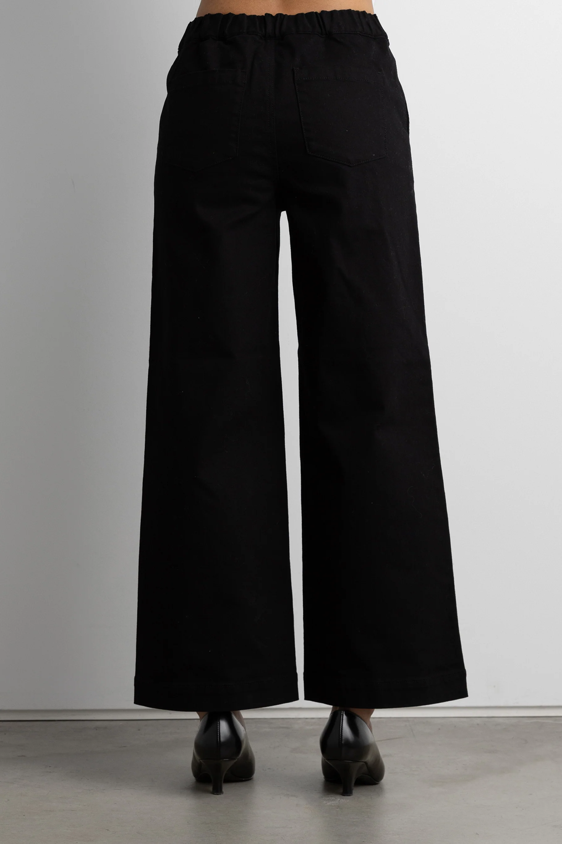 CROPPED LENGTH TWILL WIDE LEG PANT - Image 4