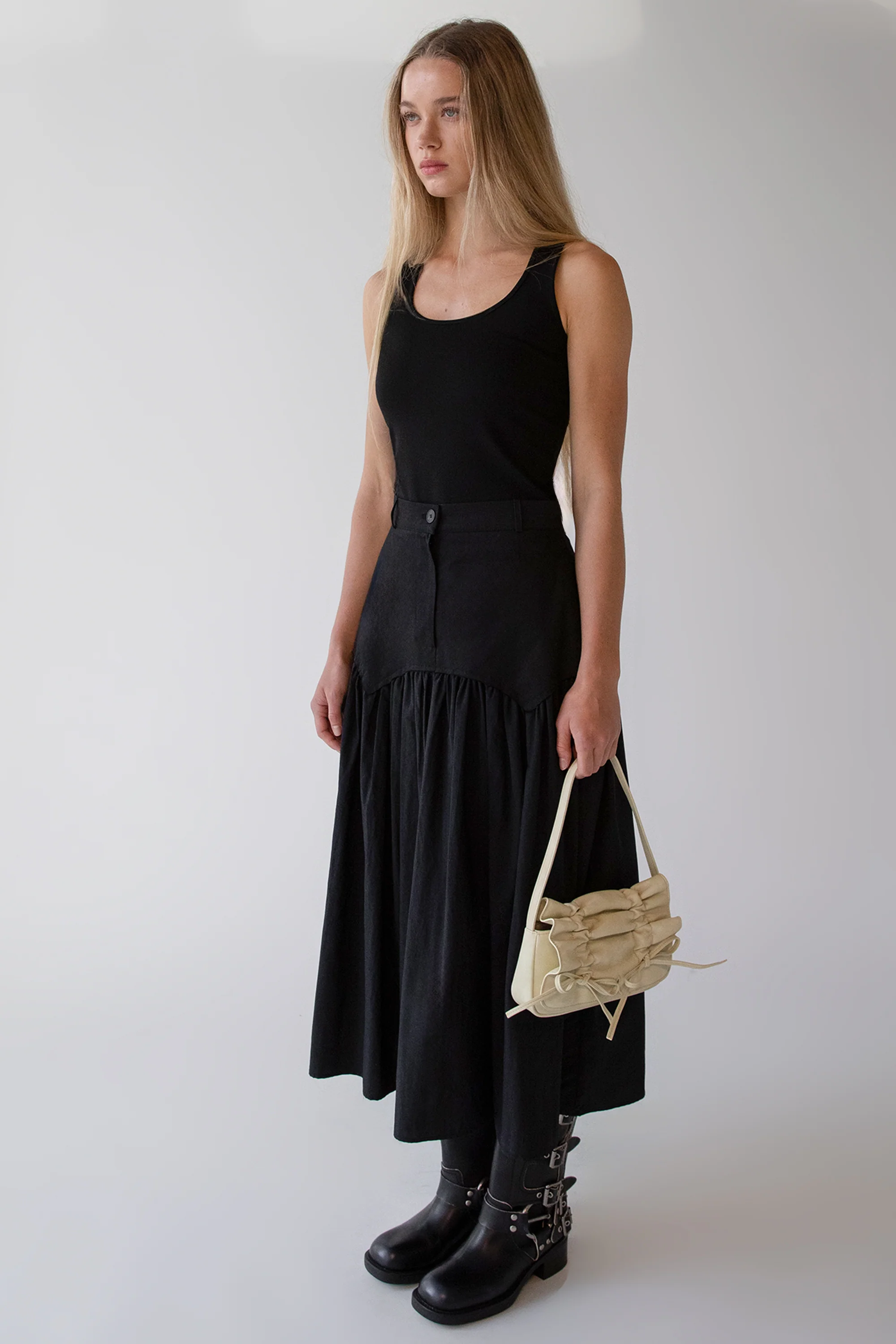 NYLON PLEATED MIDI SKIRT - Image 2