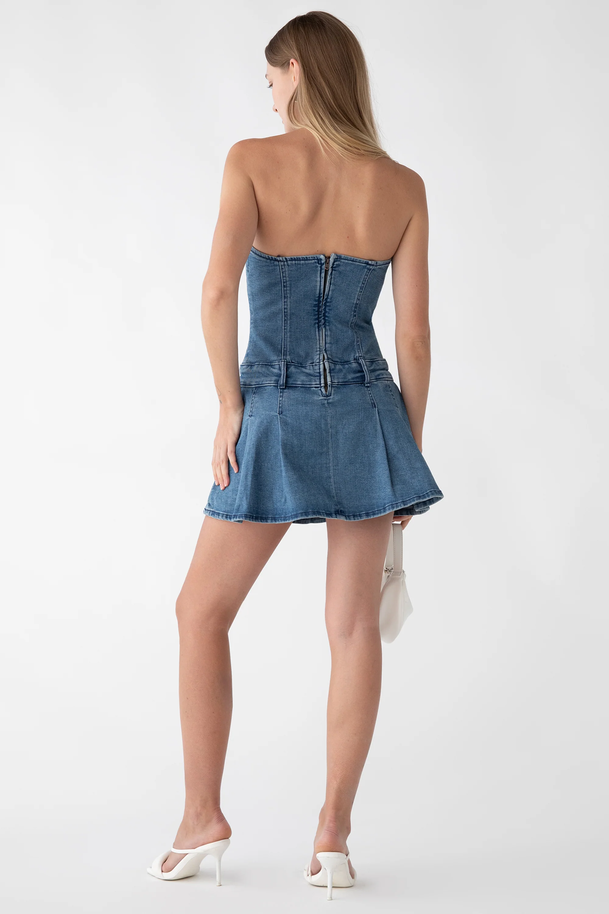 DENIM TUBE MINI DRESS - Image 3