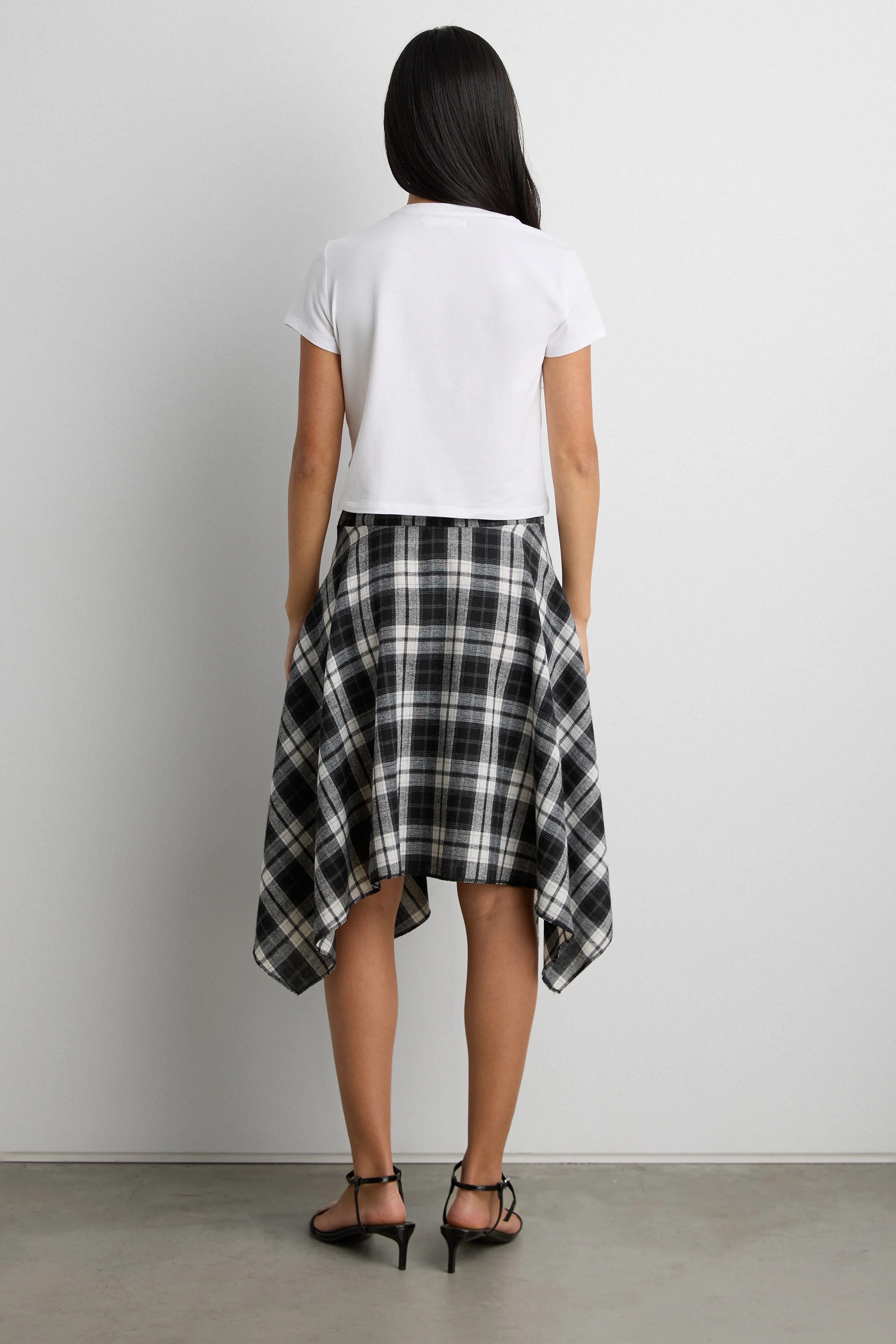 DRAPED PLAID MIDI SKIRT WITH TIE DETAIL - Image 4