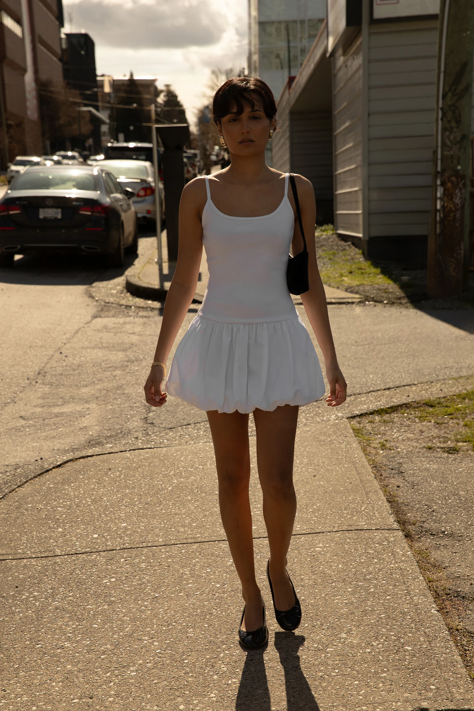 DROP WAIST BUBBLE HEM MINI DRESS - Image 11