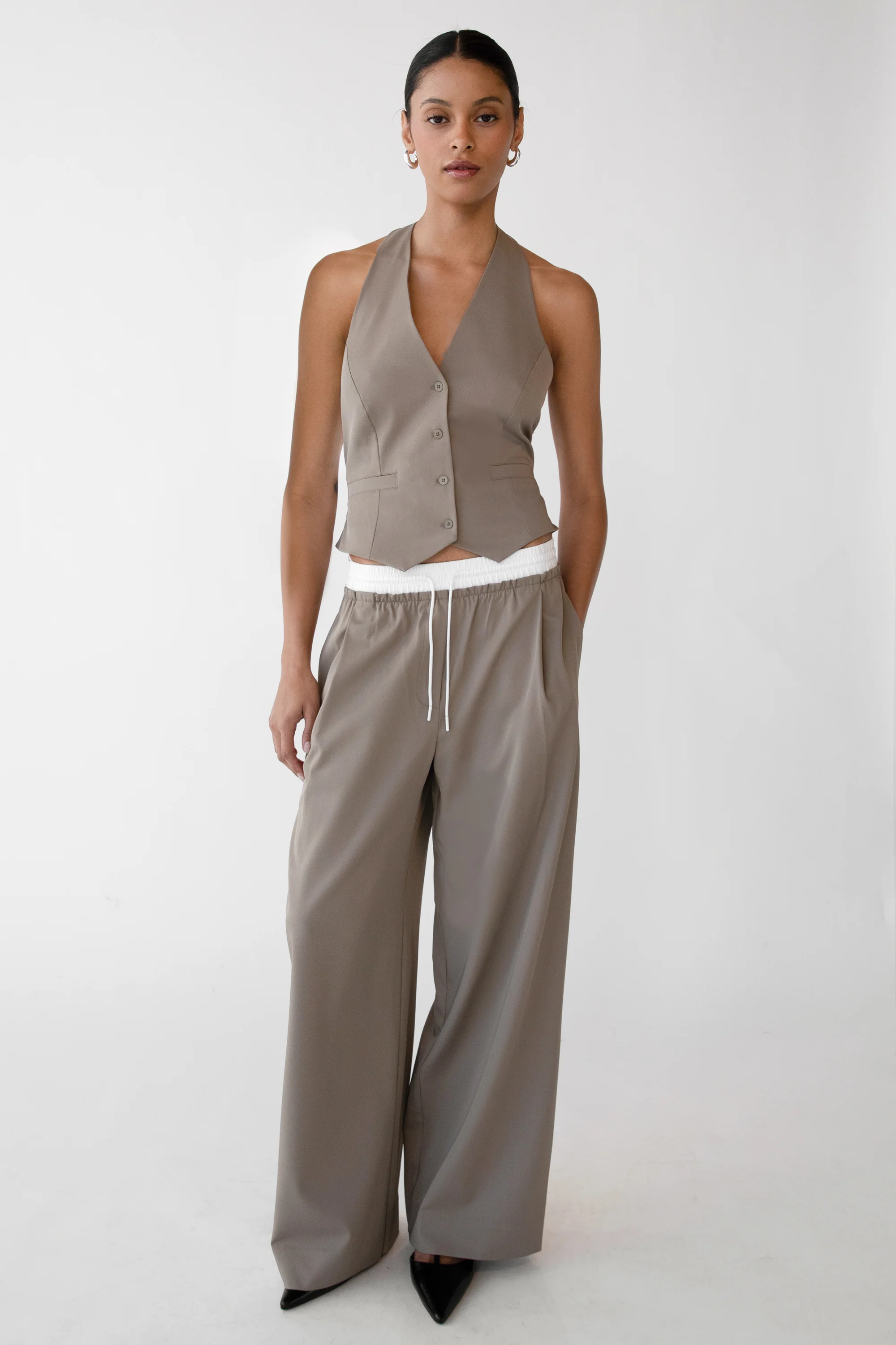 EXPOSED DRAWSTRING WAIST TROUSER - Image 4