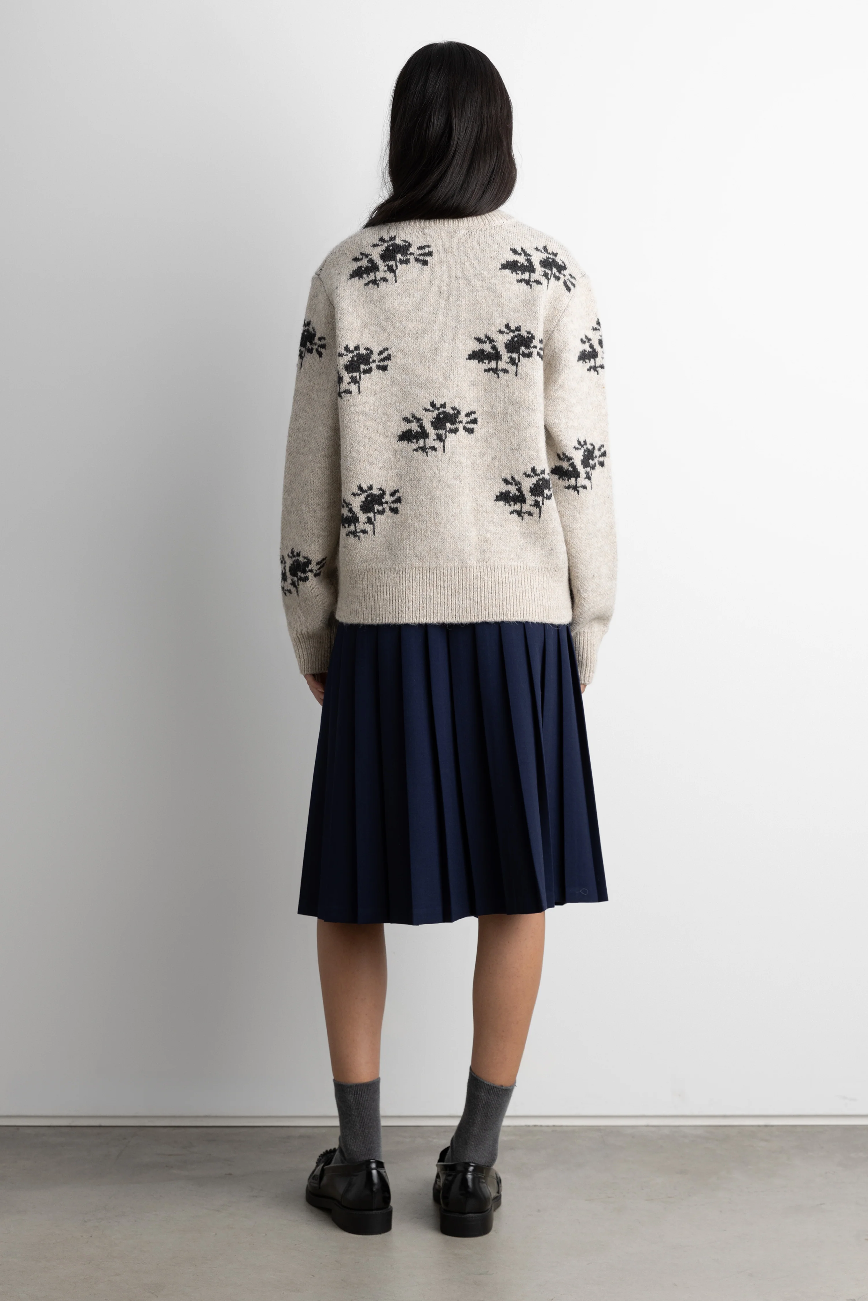 FLORAL JACQUARD WOOL BLEND CARDIGAN - Image 4
