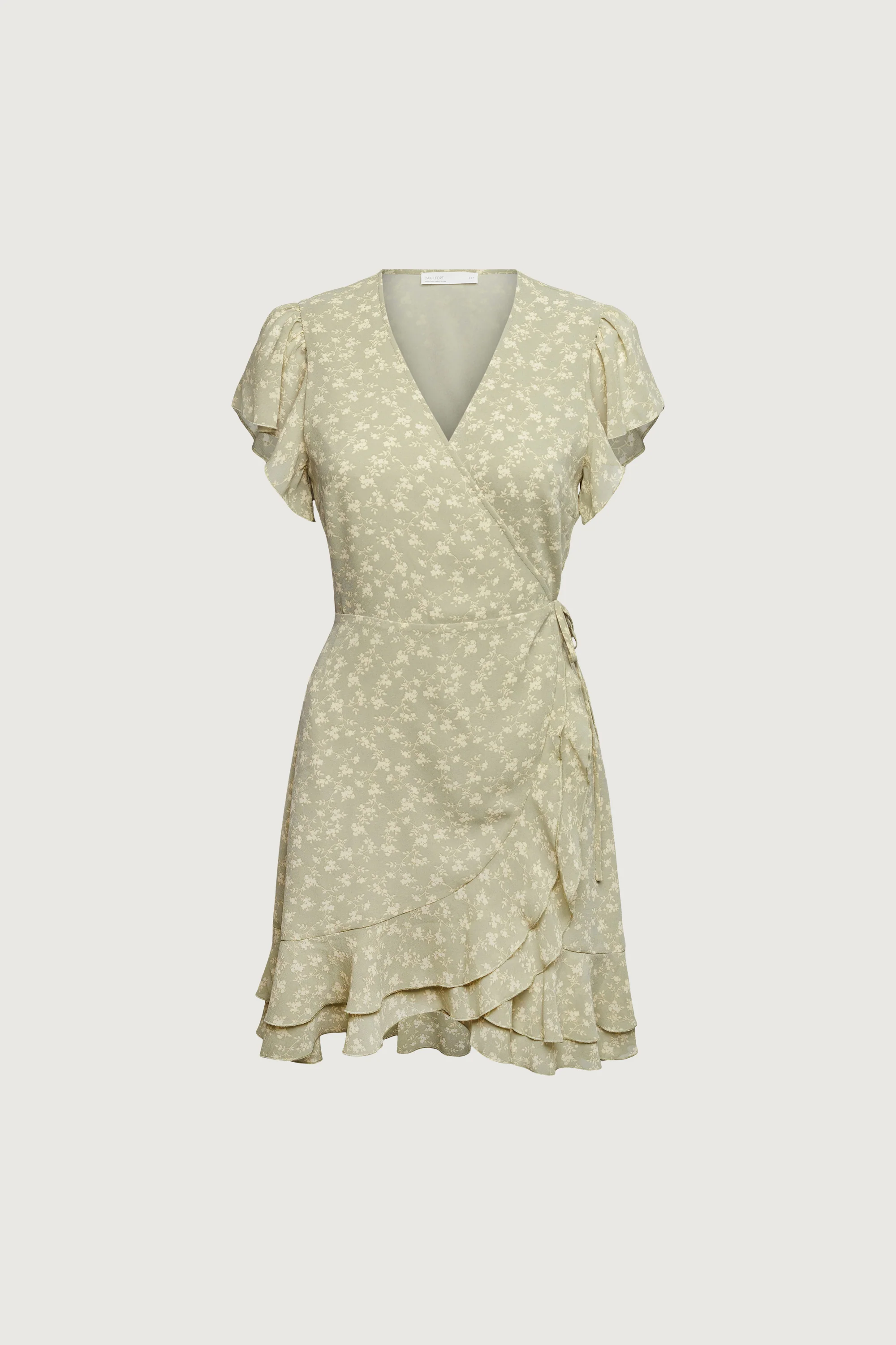 FLORAL WRAP MINI DRESS WITH RUFFLED HEM - Image 10