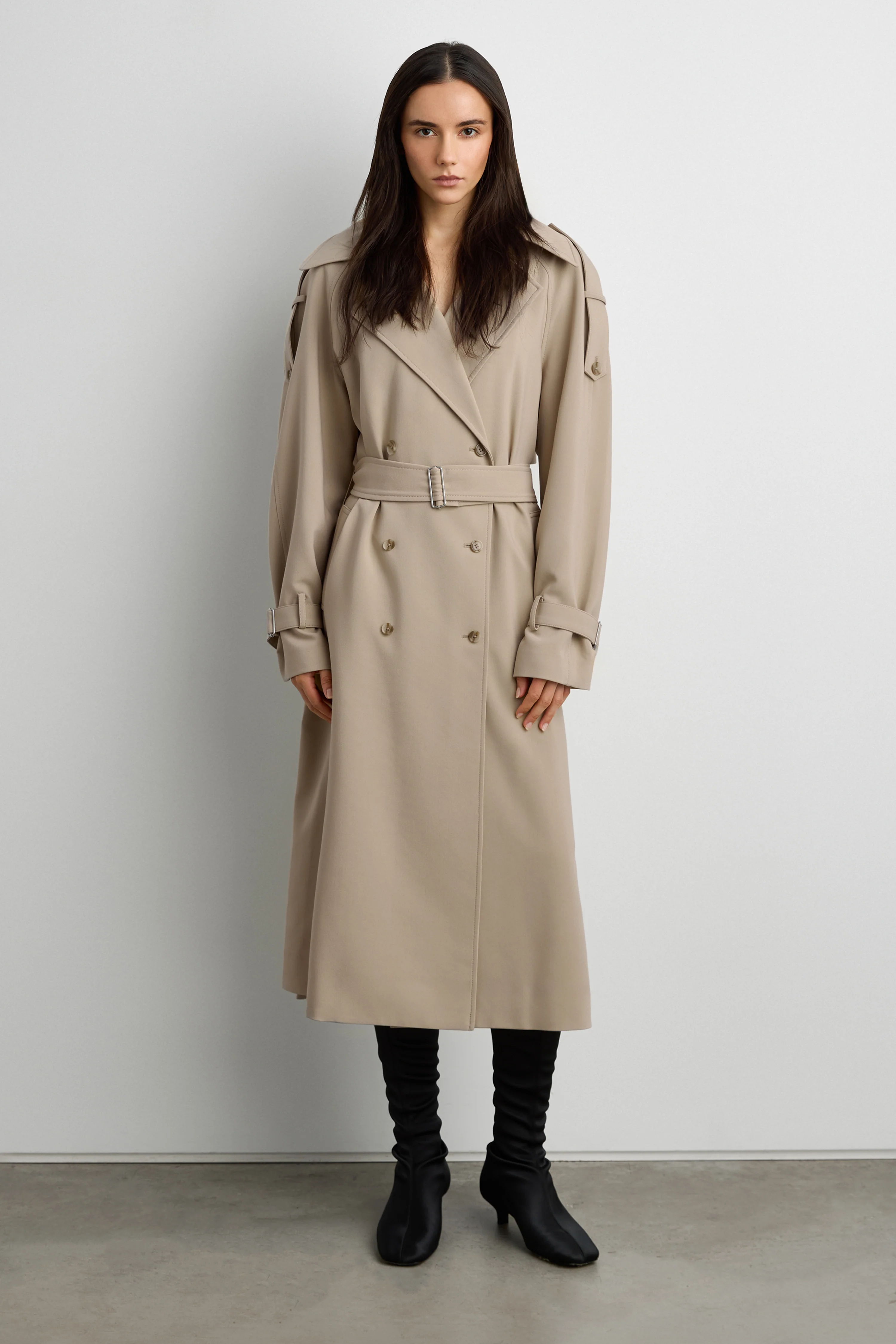 OVERSIZED TRENCH COAT WITH FUNNEL NECK - Image 9