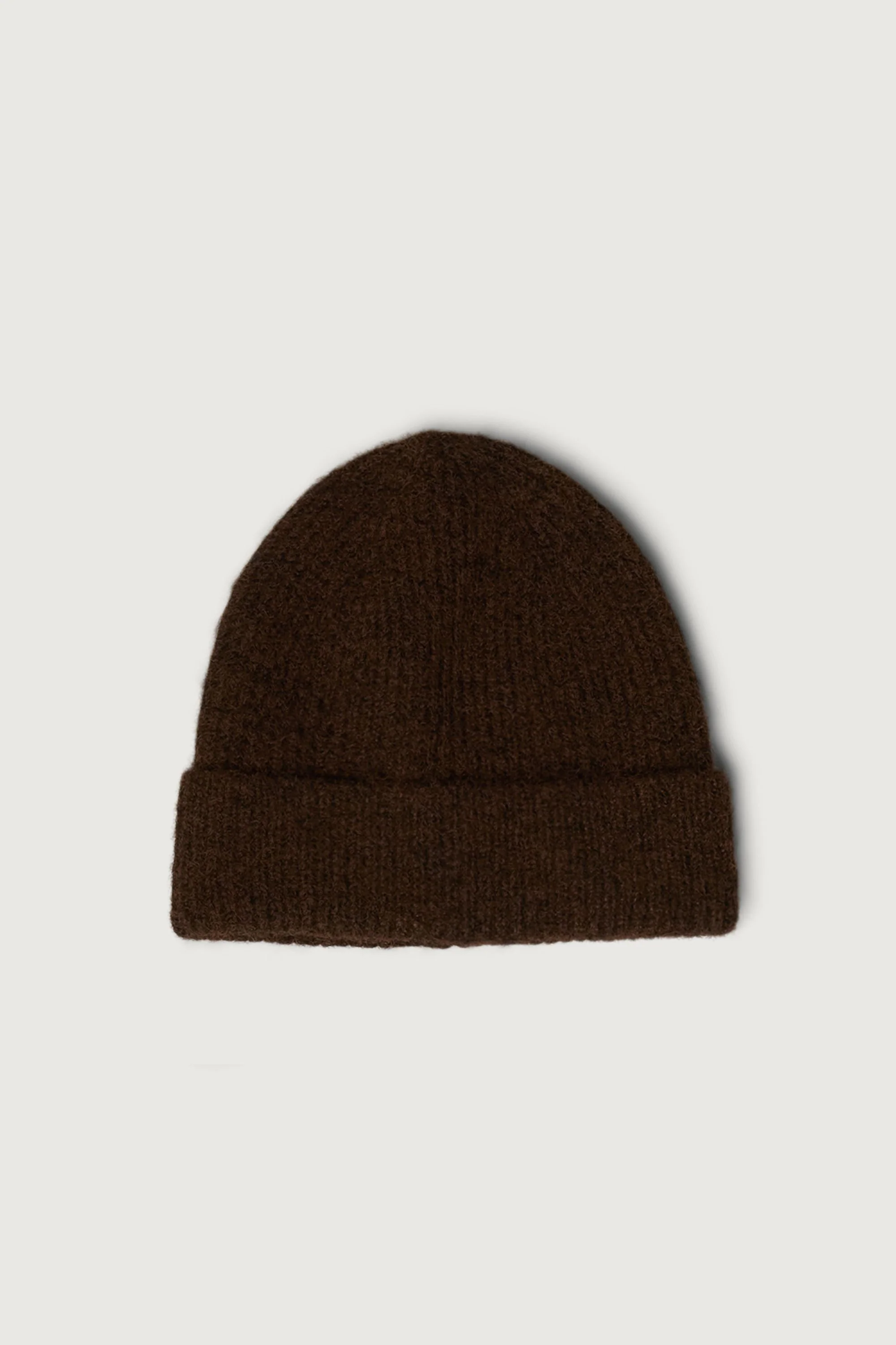 FUZZY RIBBED KNIT BEANIE