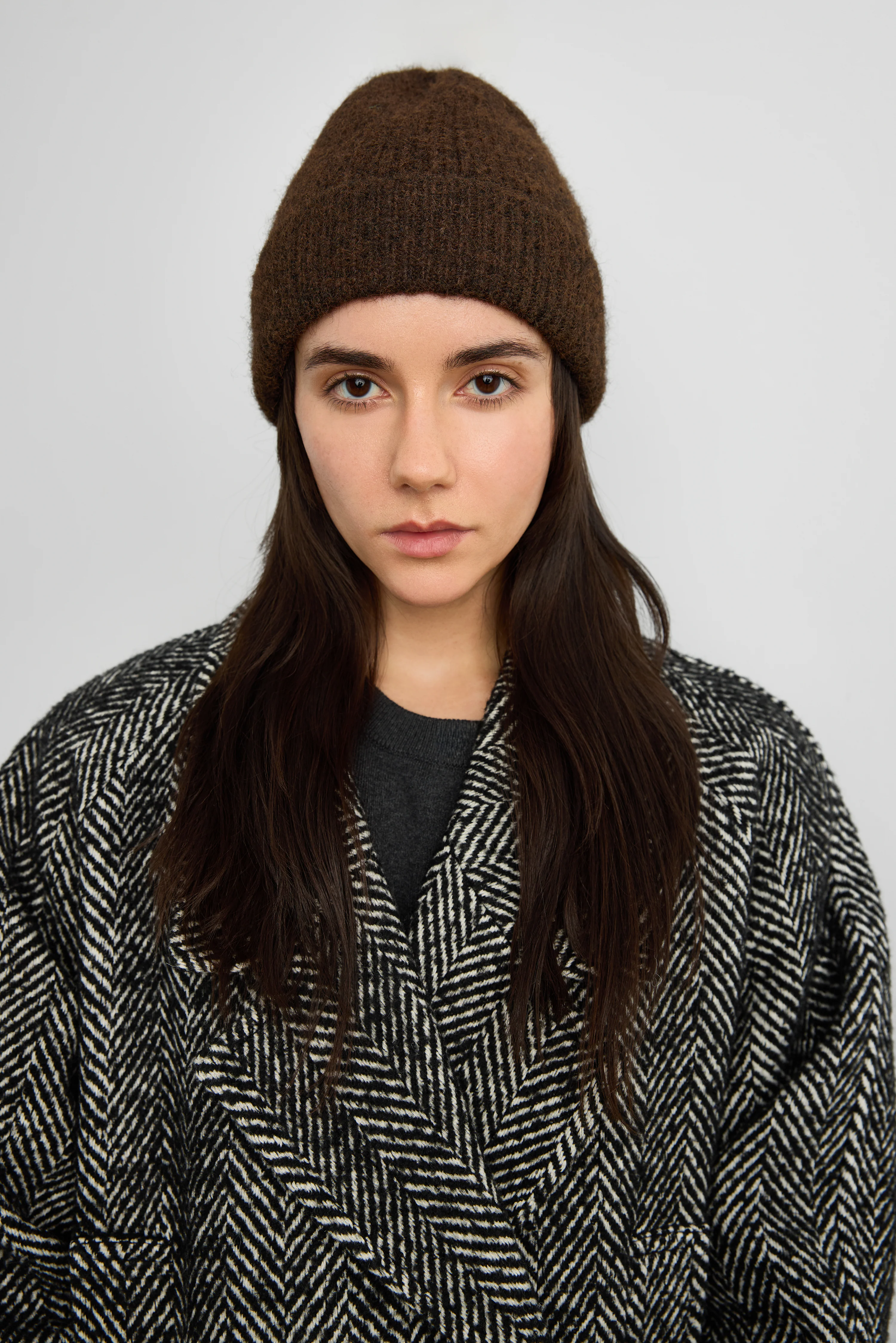 FUZZY RIBBED KNIT BEANIE - Image 2