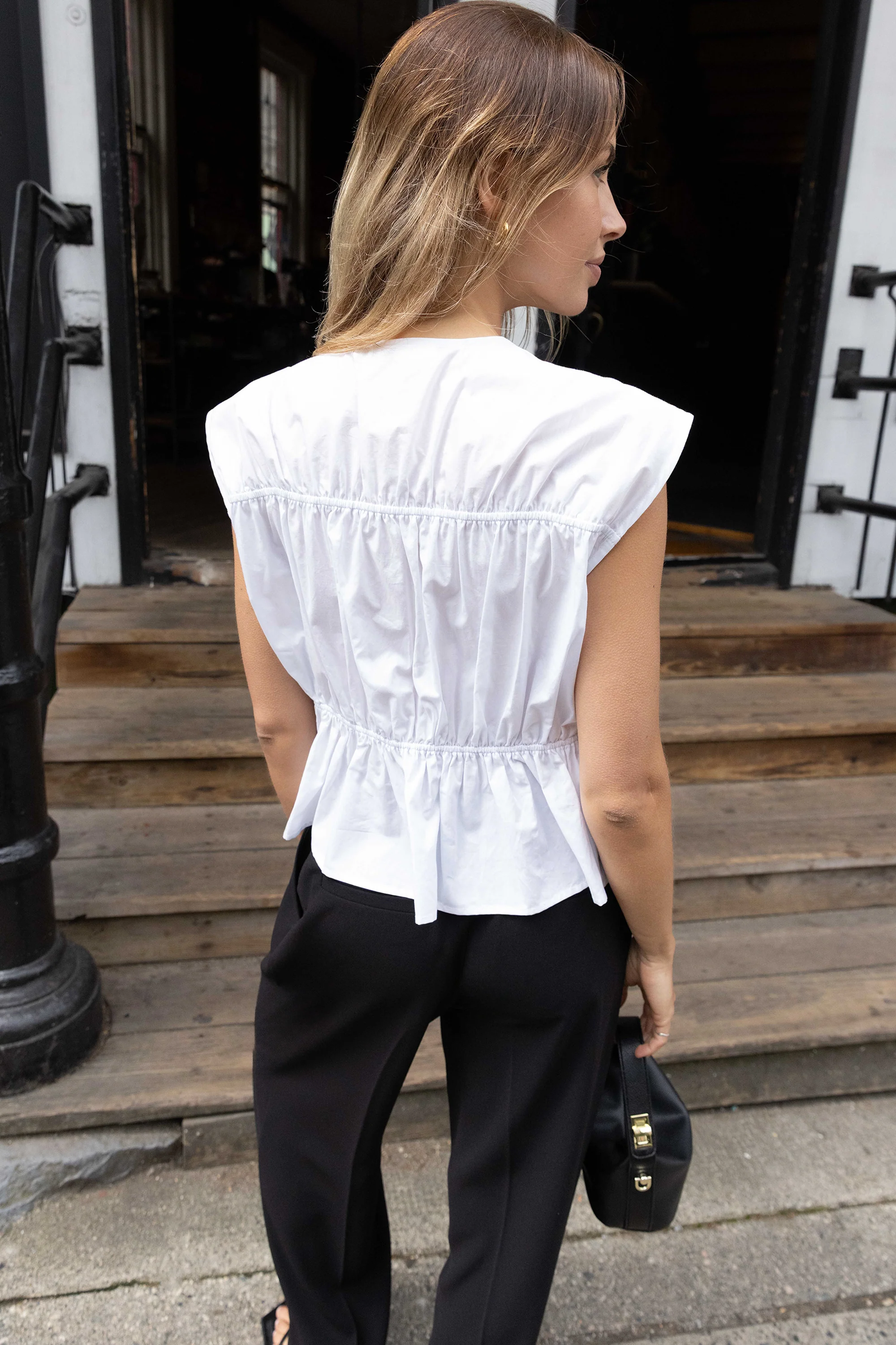GATHERED TOP WITH FRONT TIES - Image 6